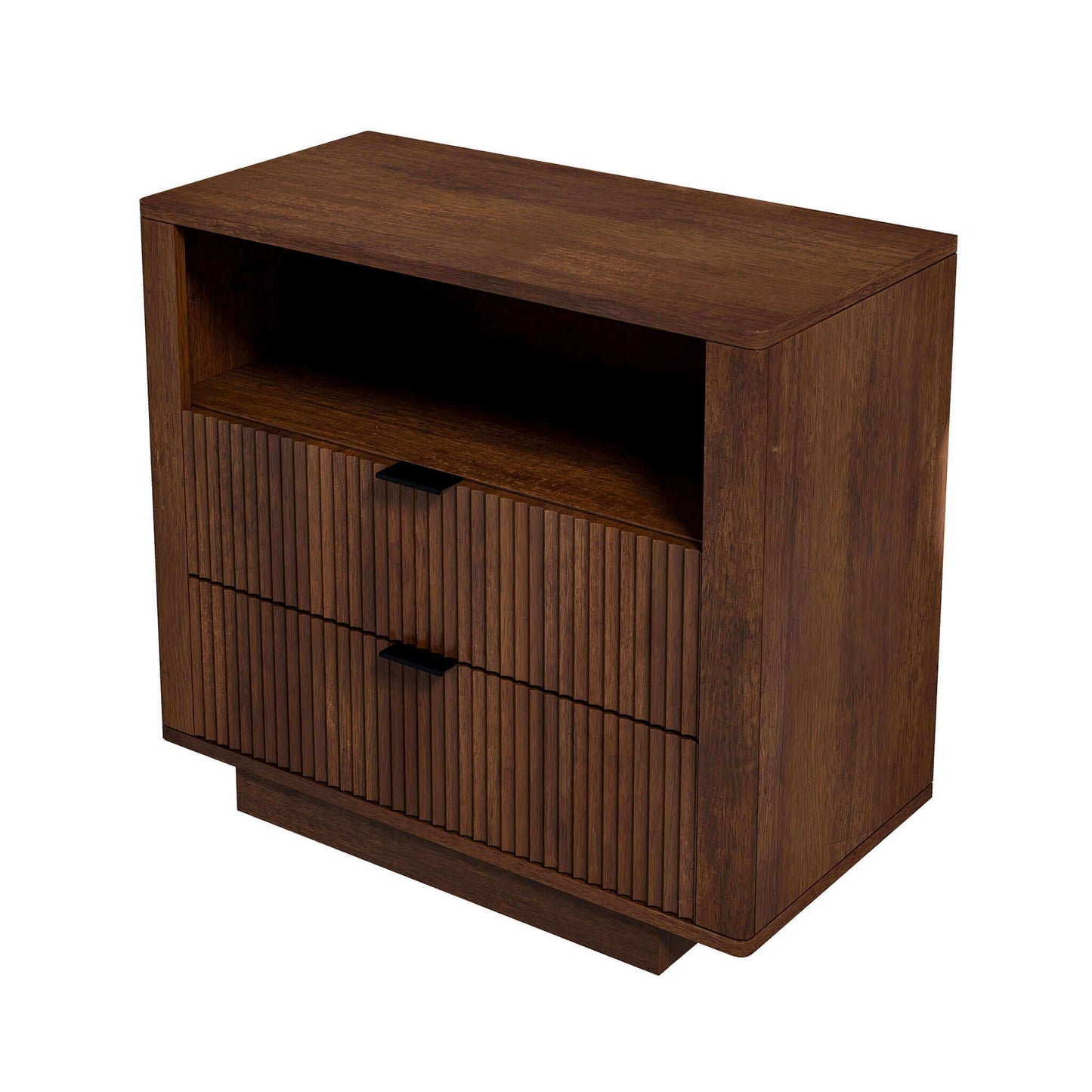 Lola Mid Century Modern Walnut Nightstand