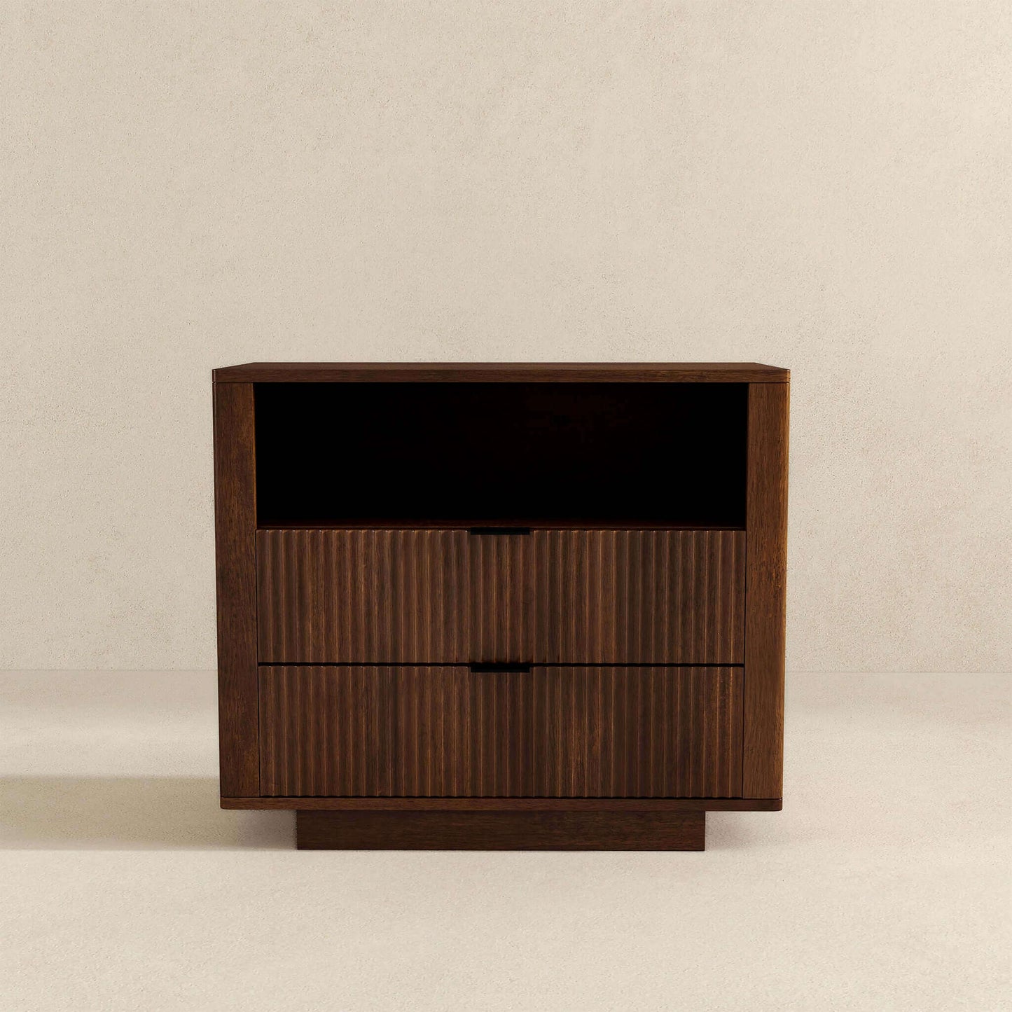 Lola Mid Century Modern Walnut Nightstand