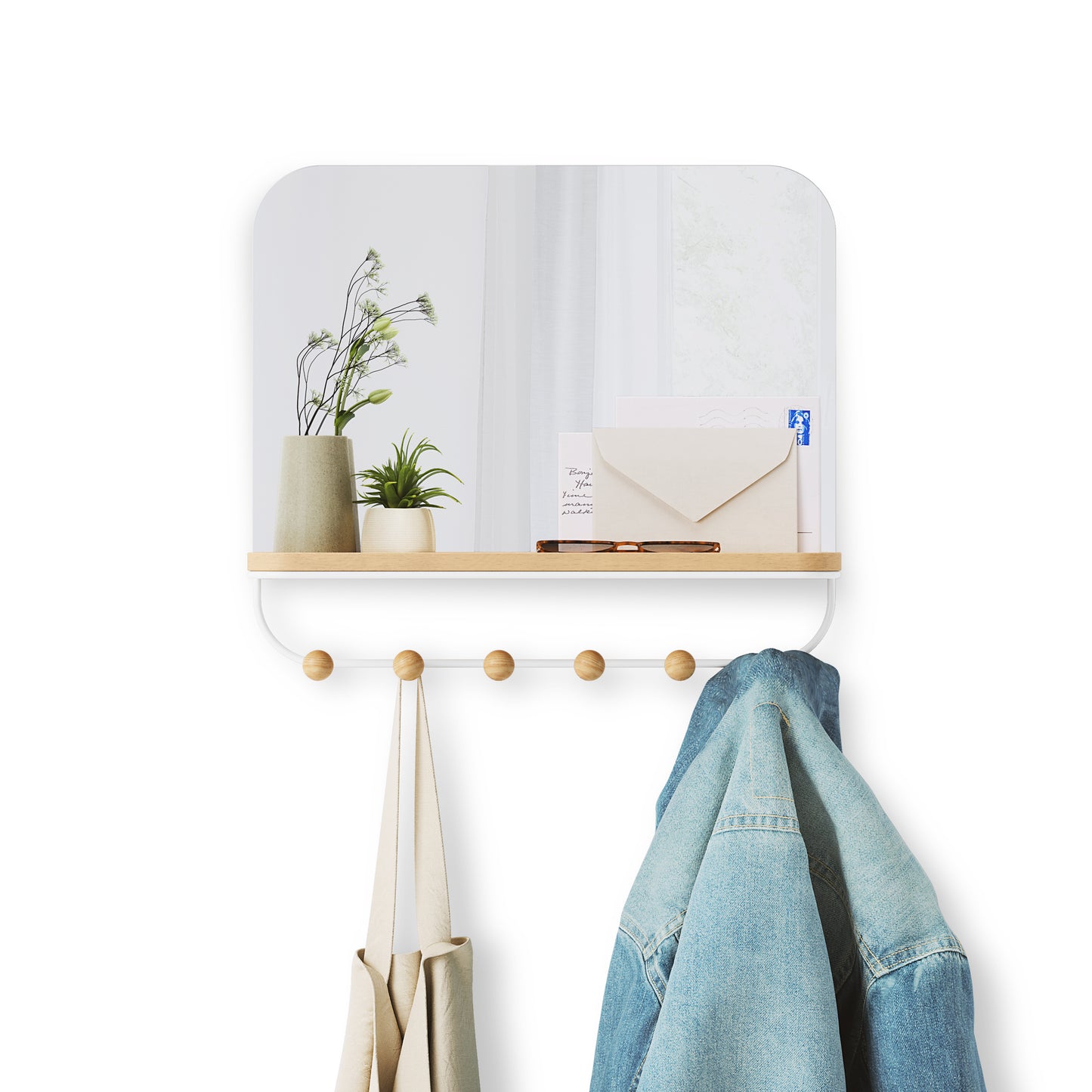 Estique Mirror with Hooks