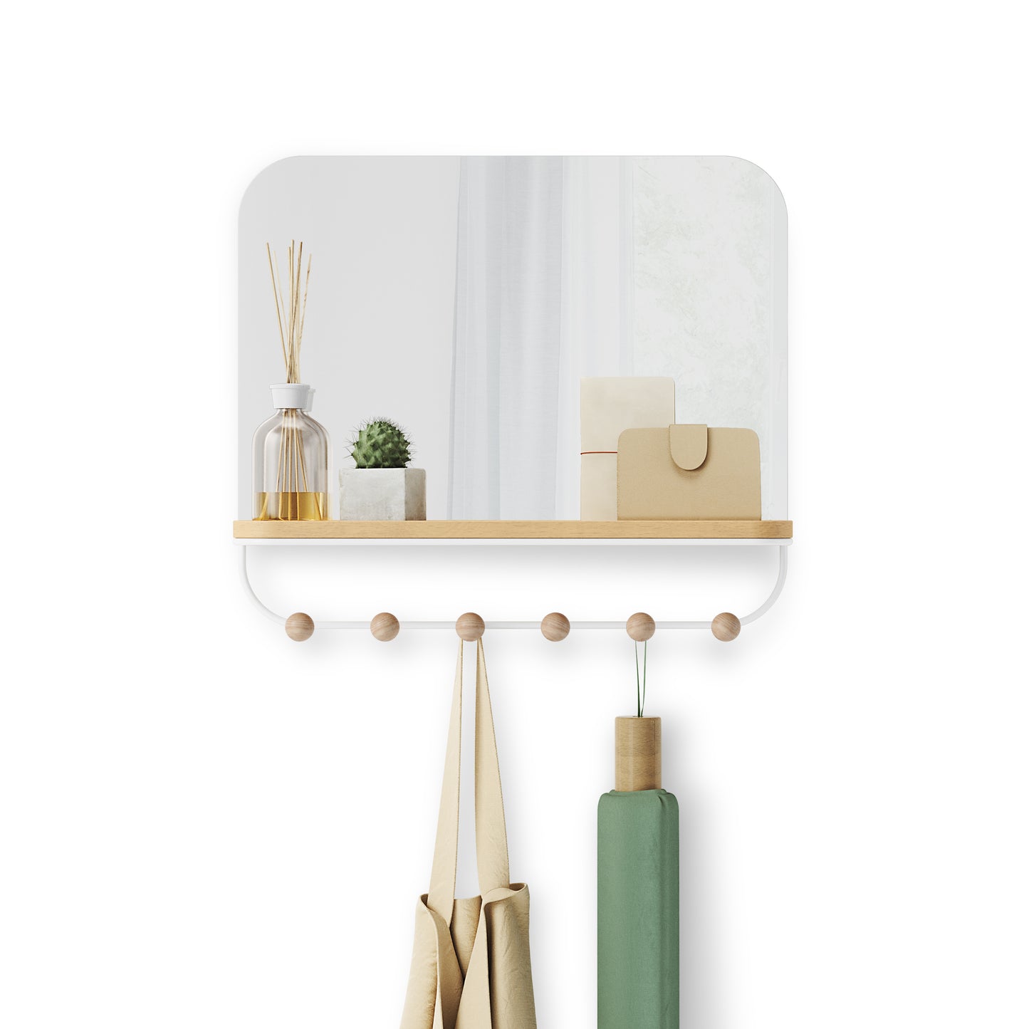 Estique Mirror with Hooks