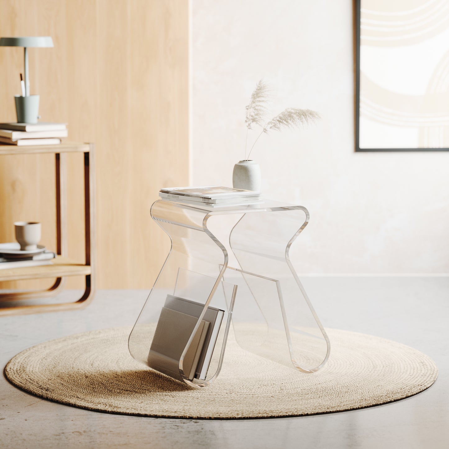 Magino Stool and Magazine Rack