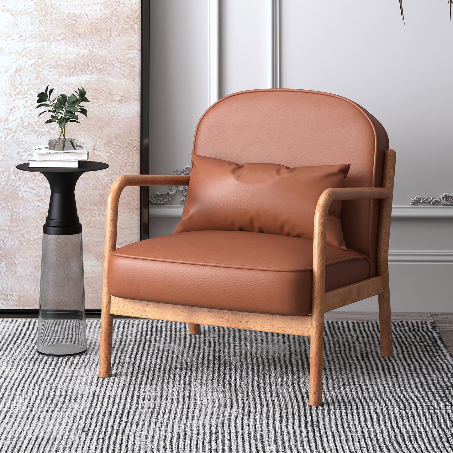 Fani Faux Leather Accent Chair