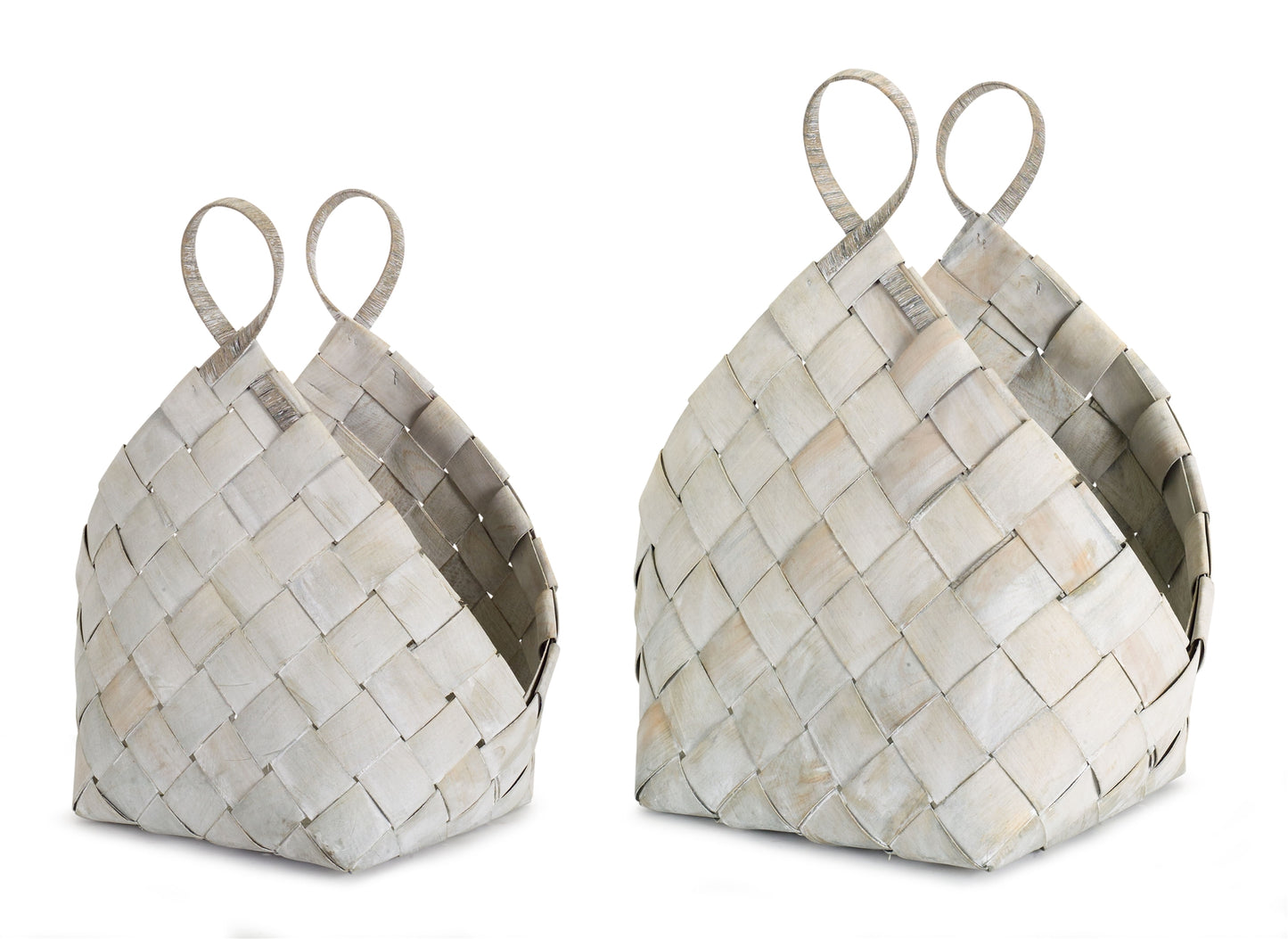 Woven Metasequoia Wood Basket with Handle Set