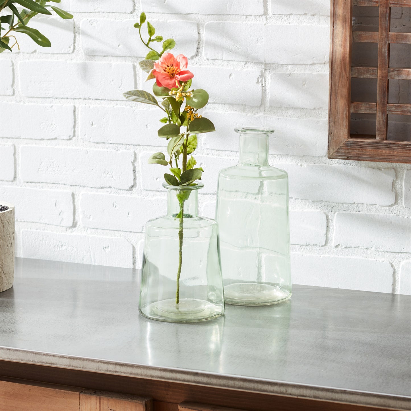 Sage Green Glass Vase Set