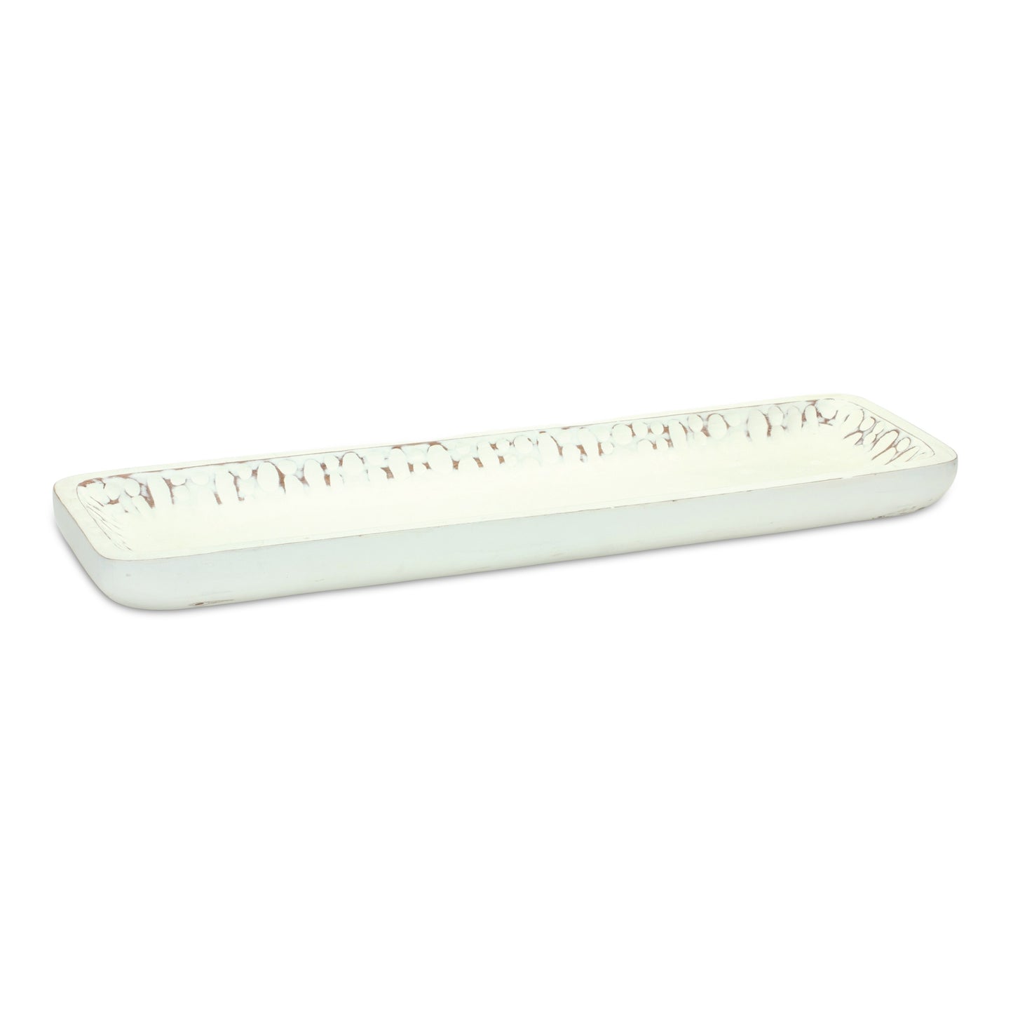 White Washed Mango Wood Tray Set