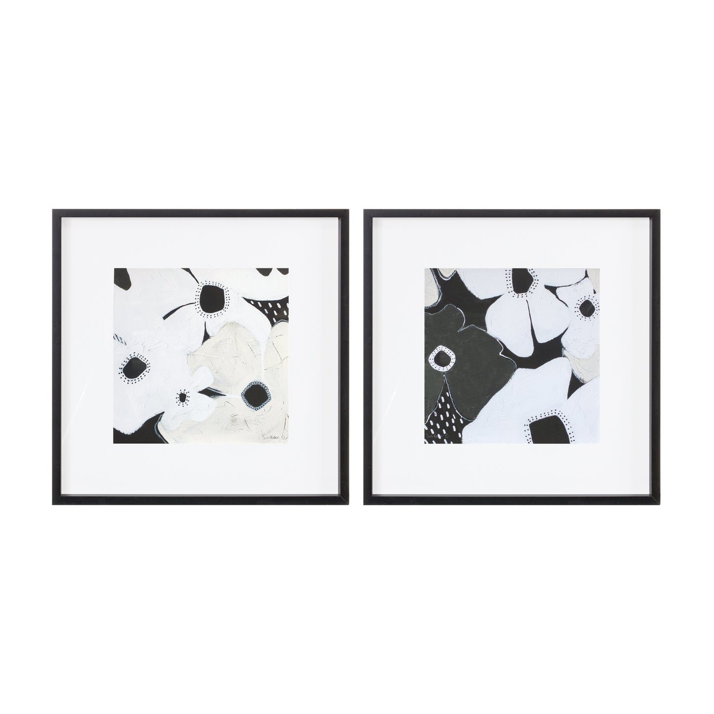 Framed Anemone Floral Print Set