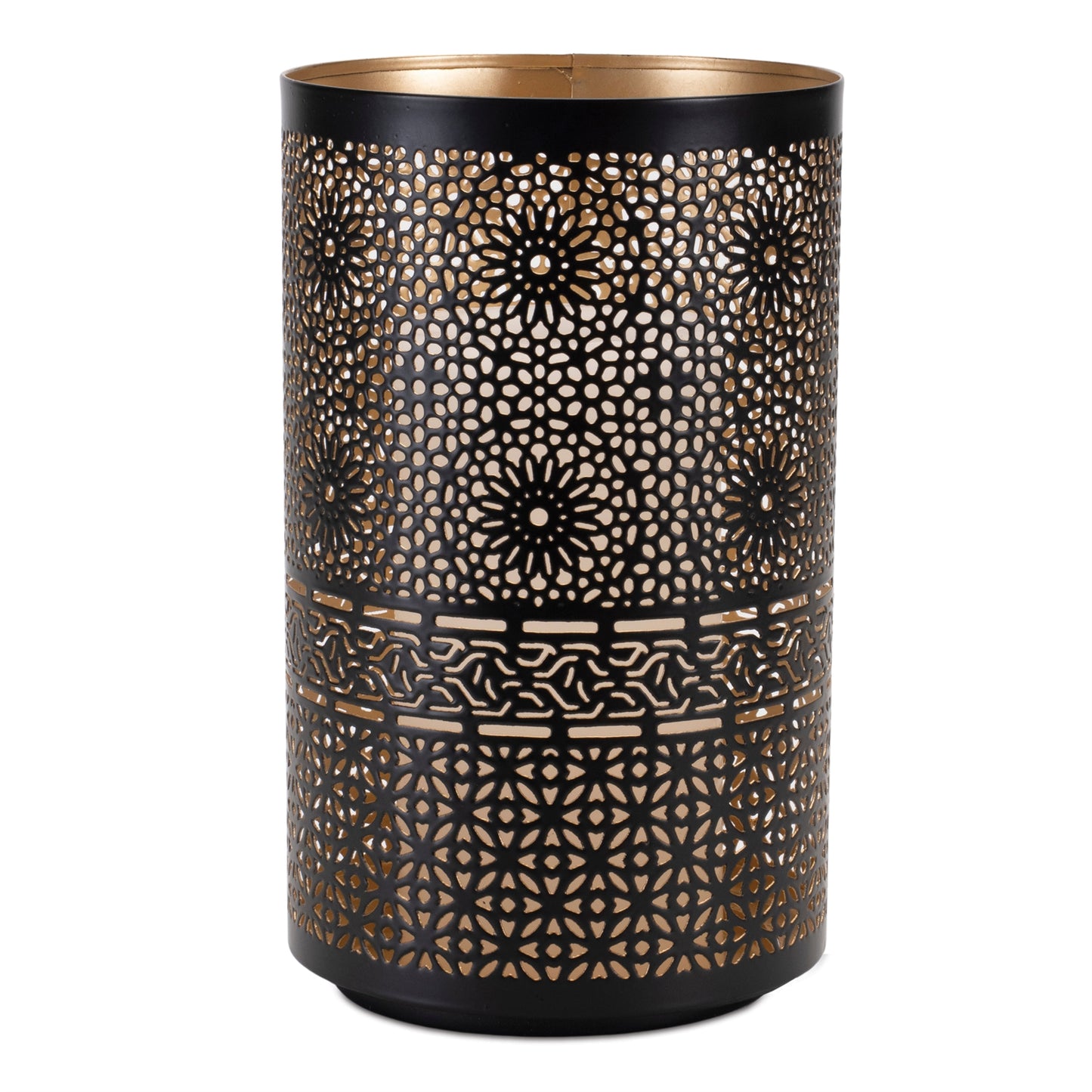 Mandala Punched Metal Candle Holder Set