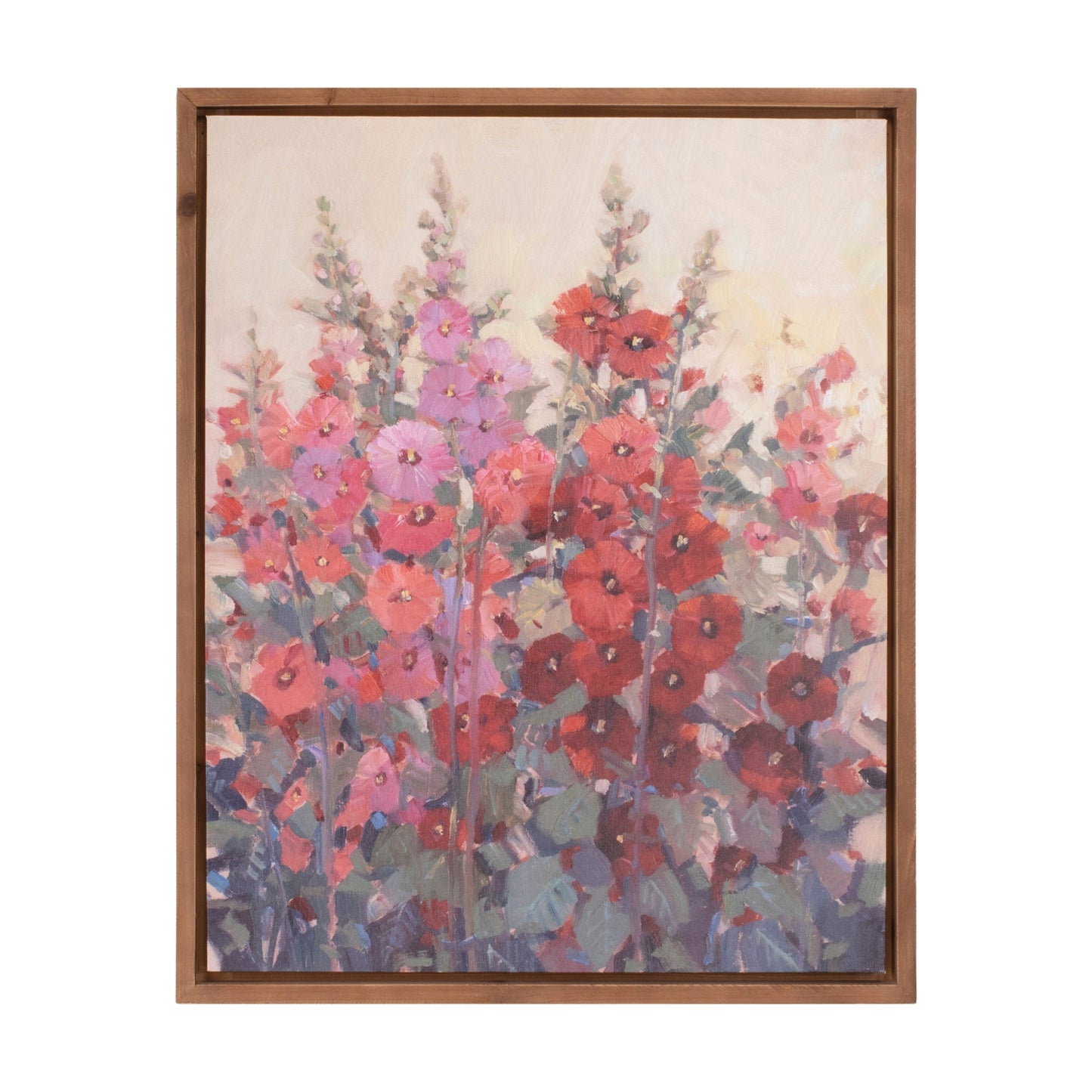 Framed Hollyhock Floral Canvas Art