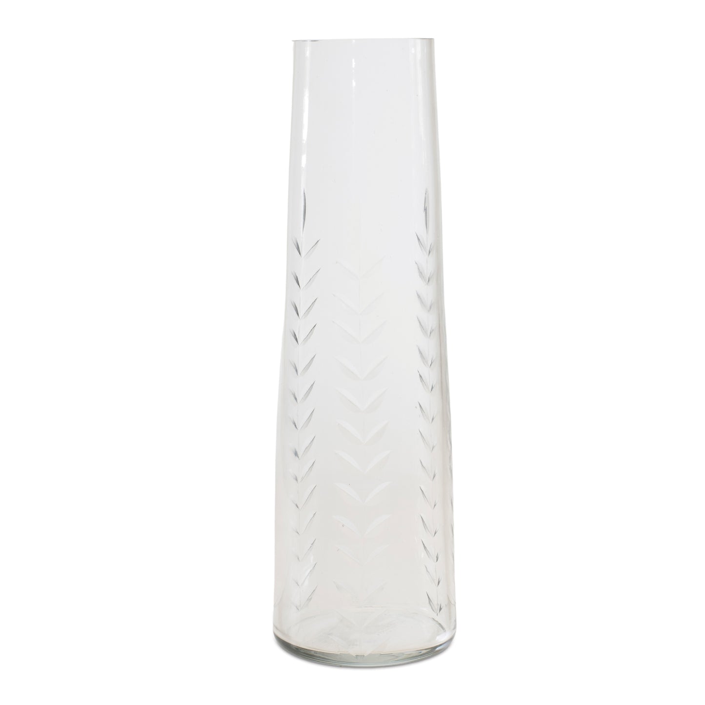 Etched Soda Lime Glass Vase Small