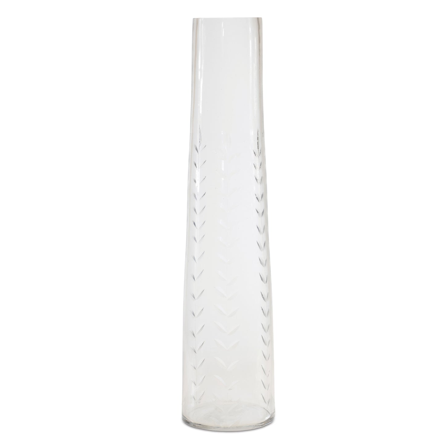 Etched Soda Lime Glass Vase Large