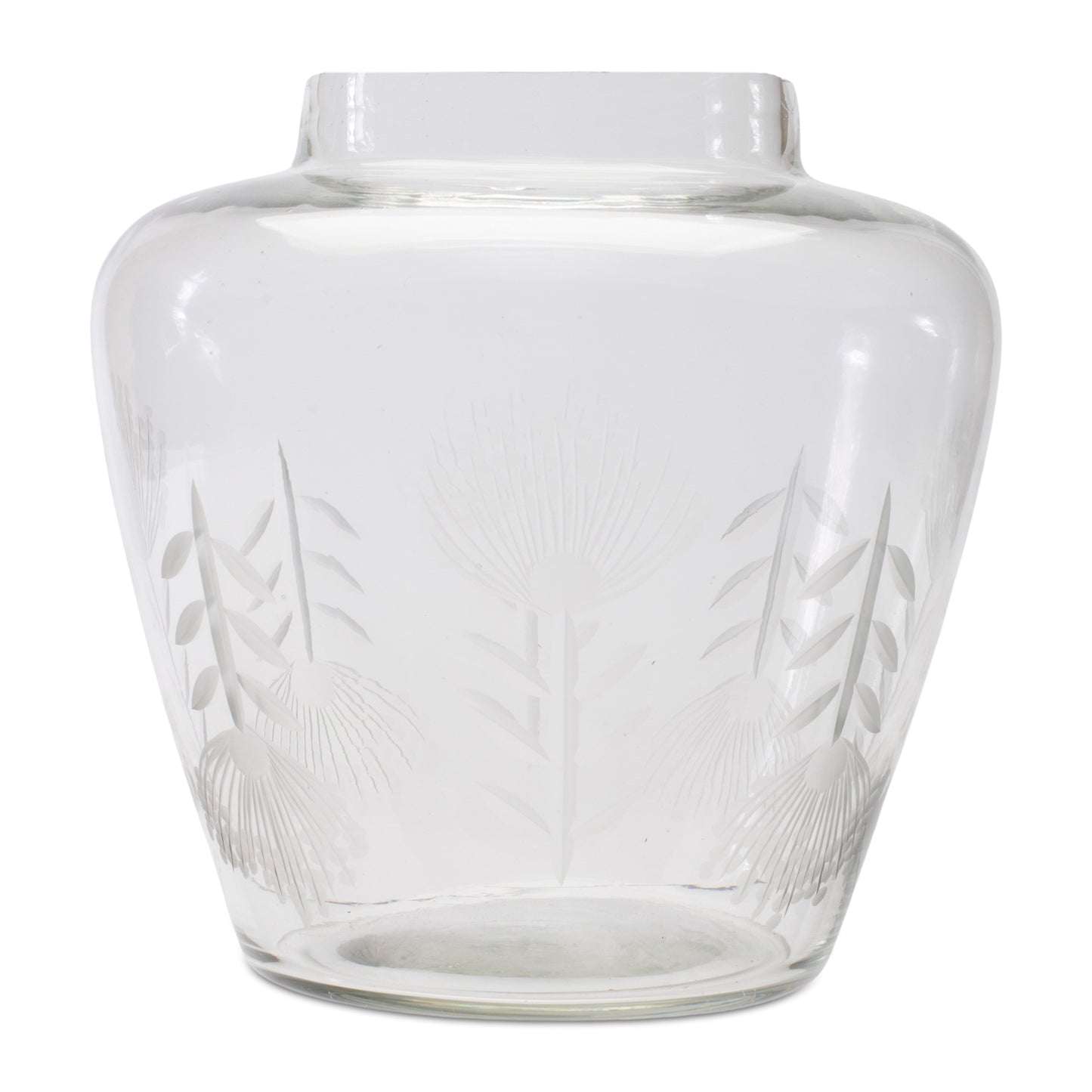 Etched Soda Lime Glass Vase