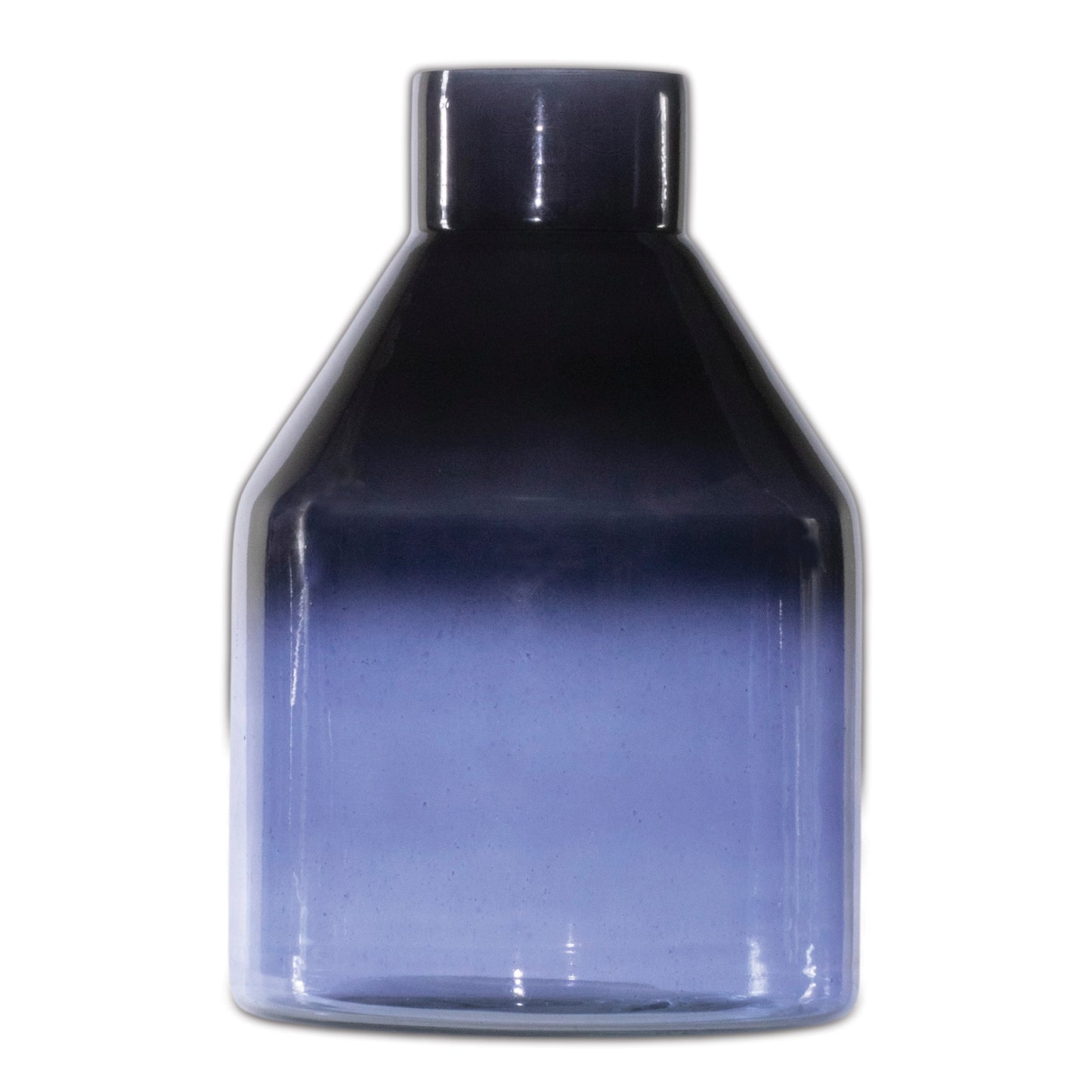 Blue Soda Lime Glass Bottle Vase