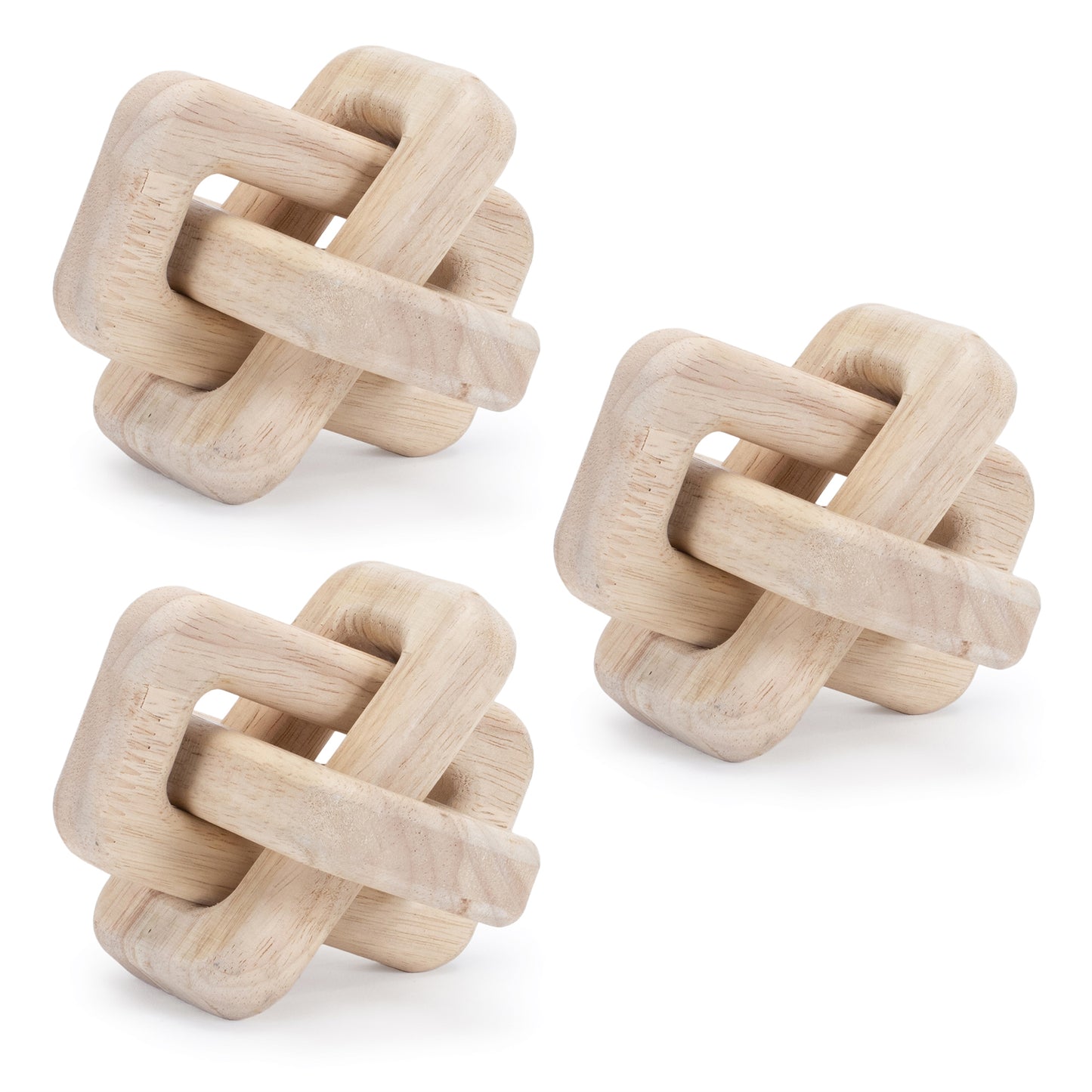 Oak Wood Square Link Décor Set