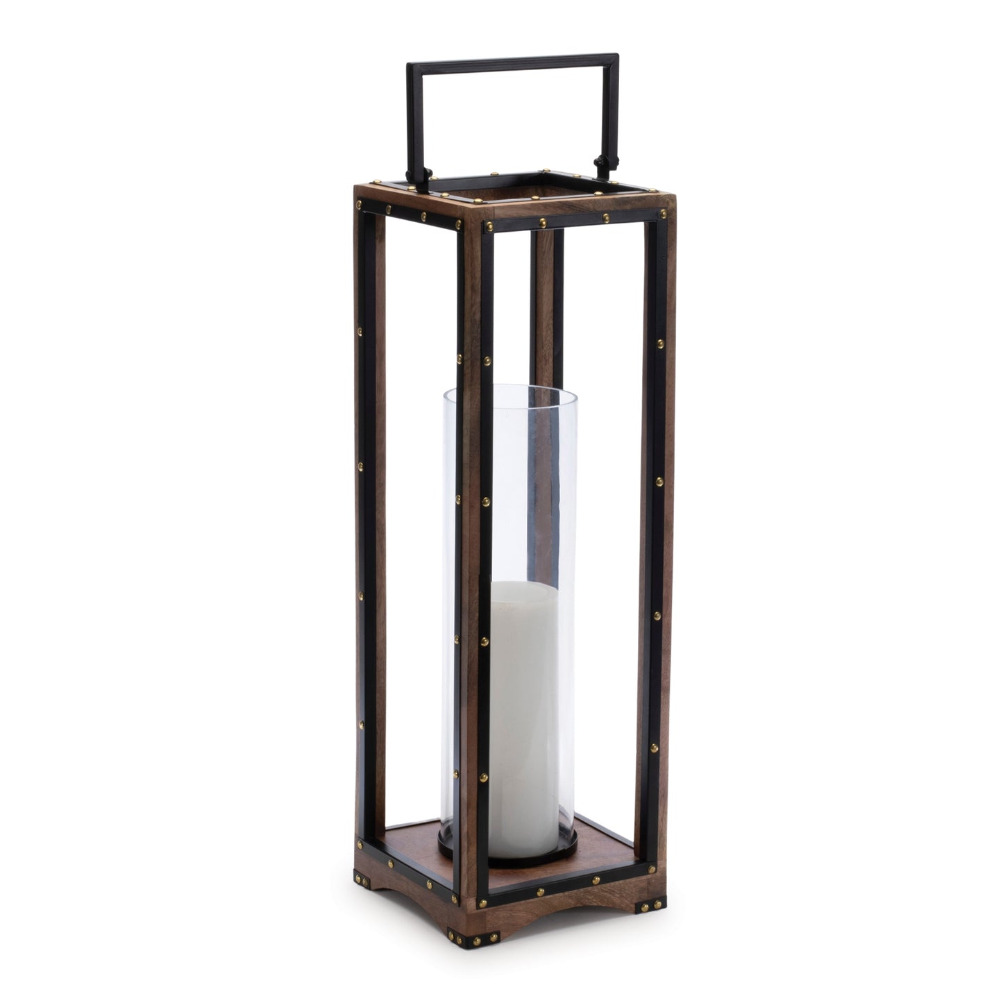 Framed Candle Holder with Rivet Detail Large