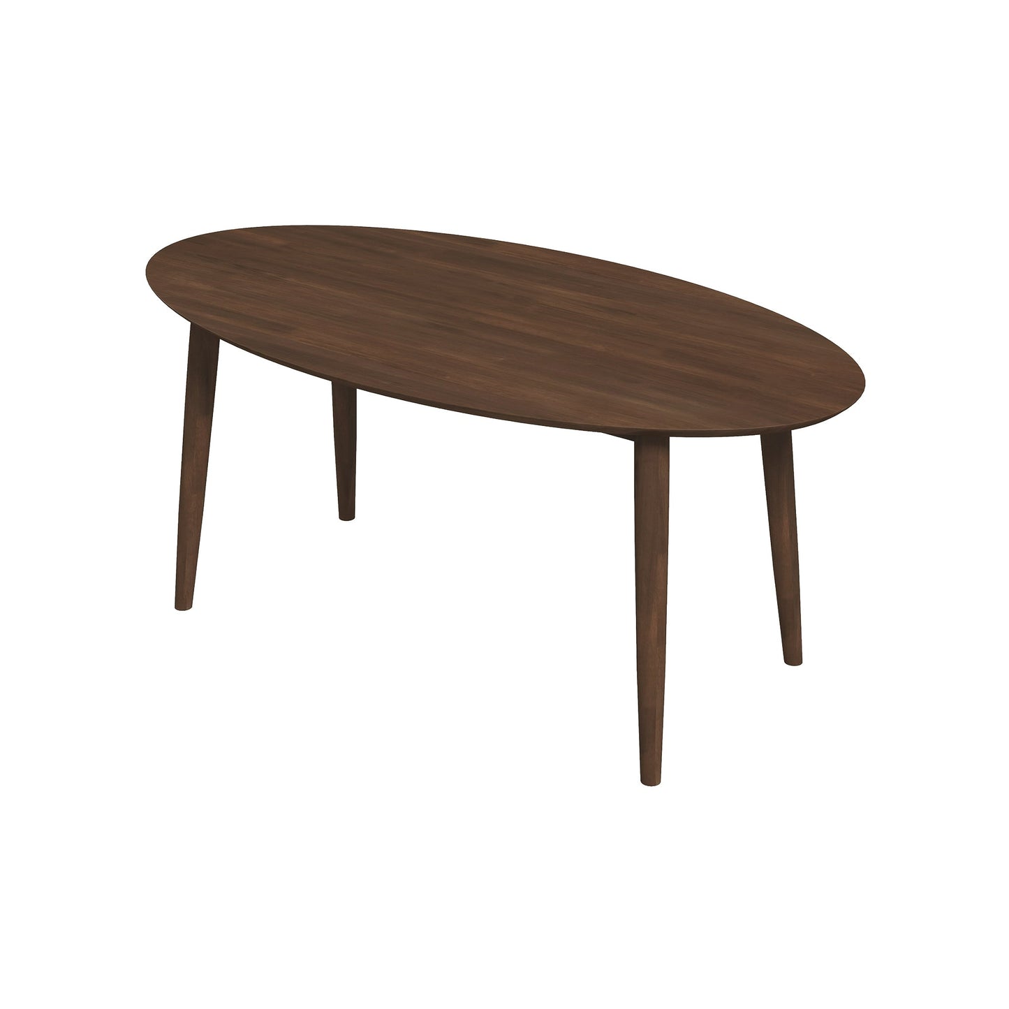 Ada Mid Century Modern Style Walnut Oval Dining Table