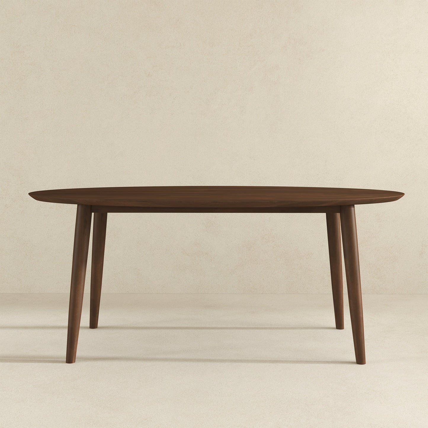 Ada Mid Century Modern Style Walnut Oval Dining Table
