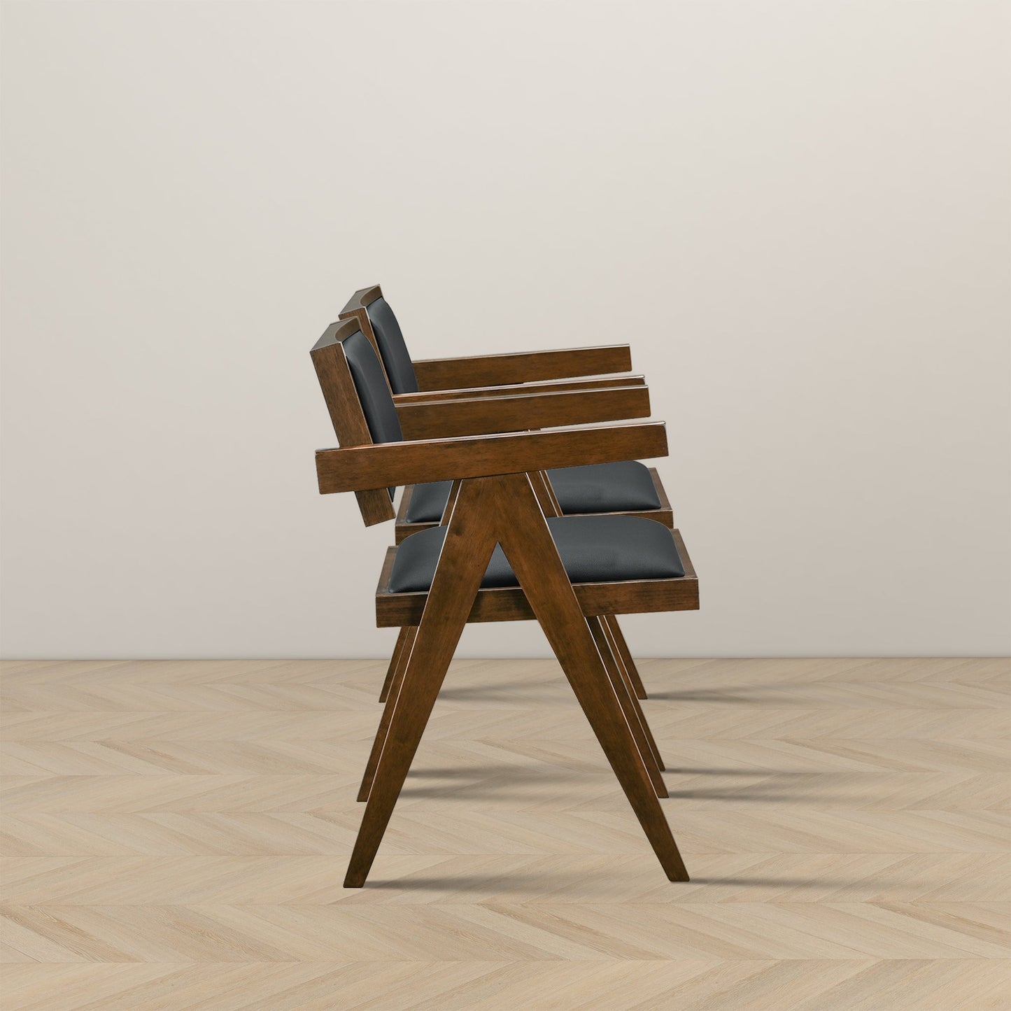 Athena Black Vegan Leather Dining Chairs