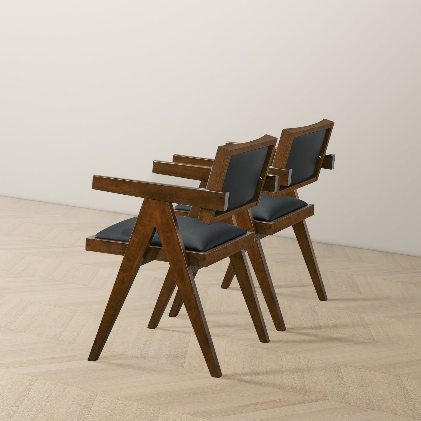 Athena Black Vegan Leather Dining Chairs