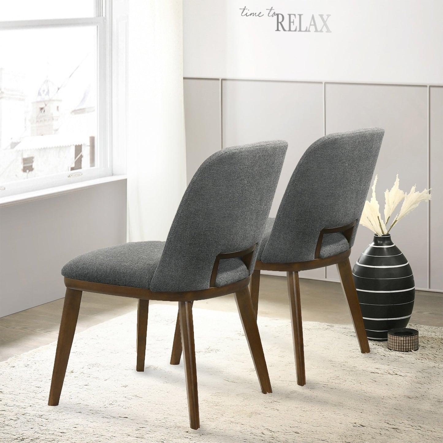 Blake Dark Grey Fabric Dining Chairs