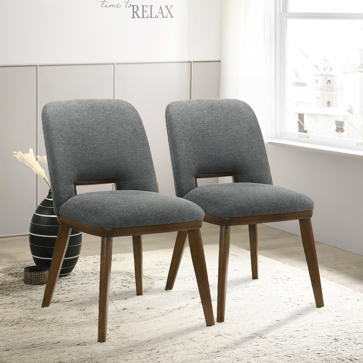 Blake Dark Grey Fabric Dining Chairs
