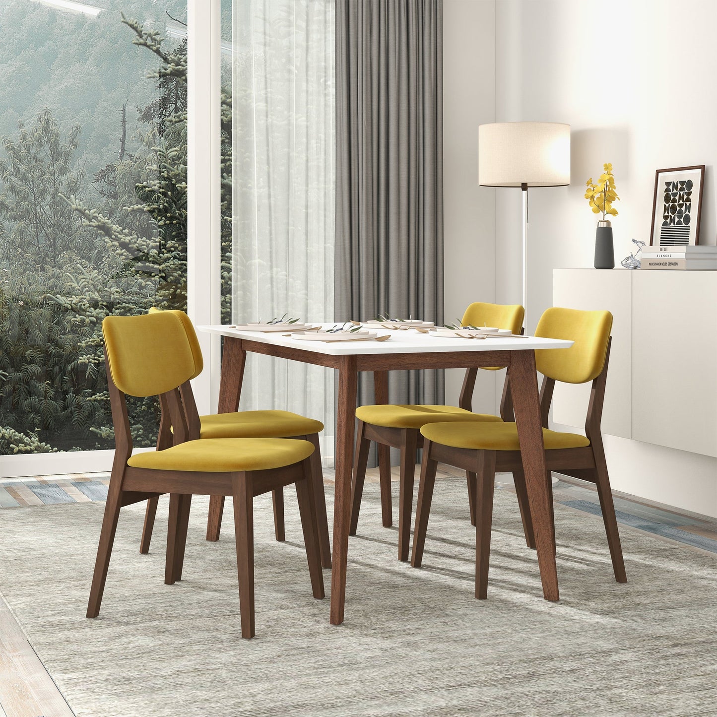 Carlos Dark Yellow Velvet Side Chairs