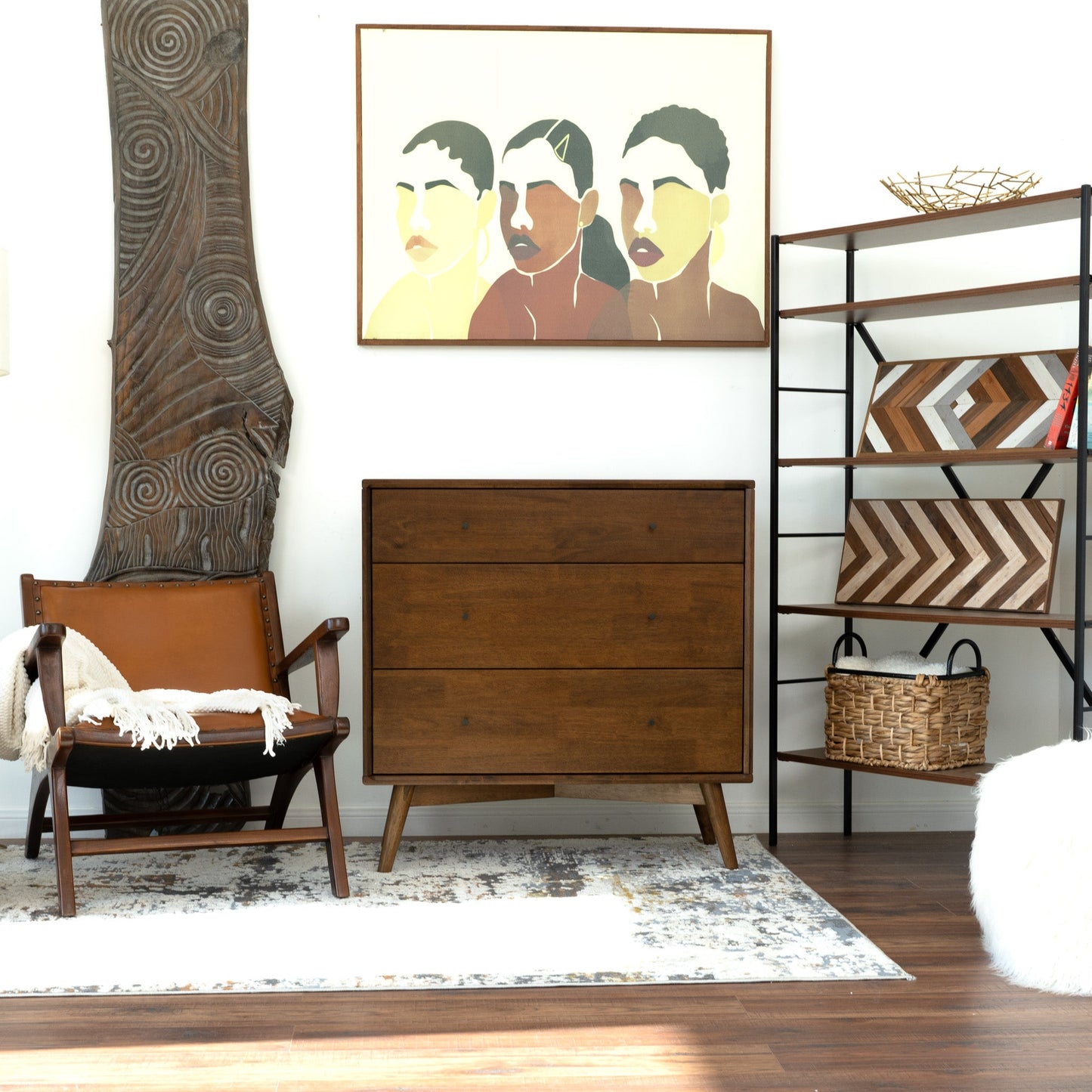 Caroline Mid Century Modern Solid Wood Dresser
