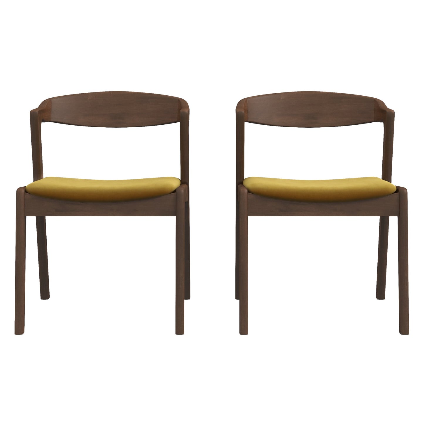 Dakota Dark Yellow Velvet Dining Chairs