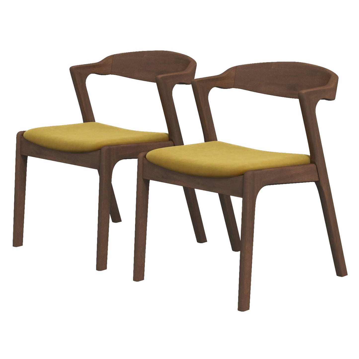 Dakota Dark Yellow Velvet Dining Chairs