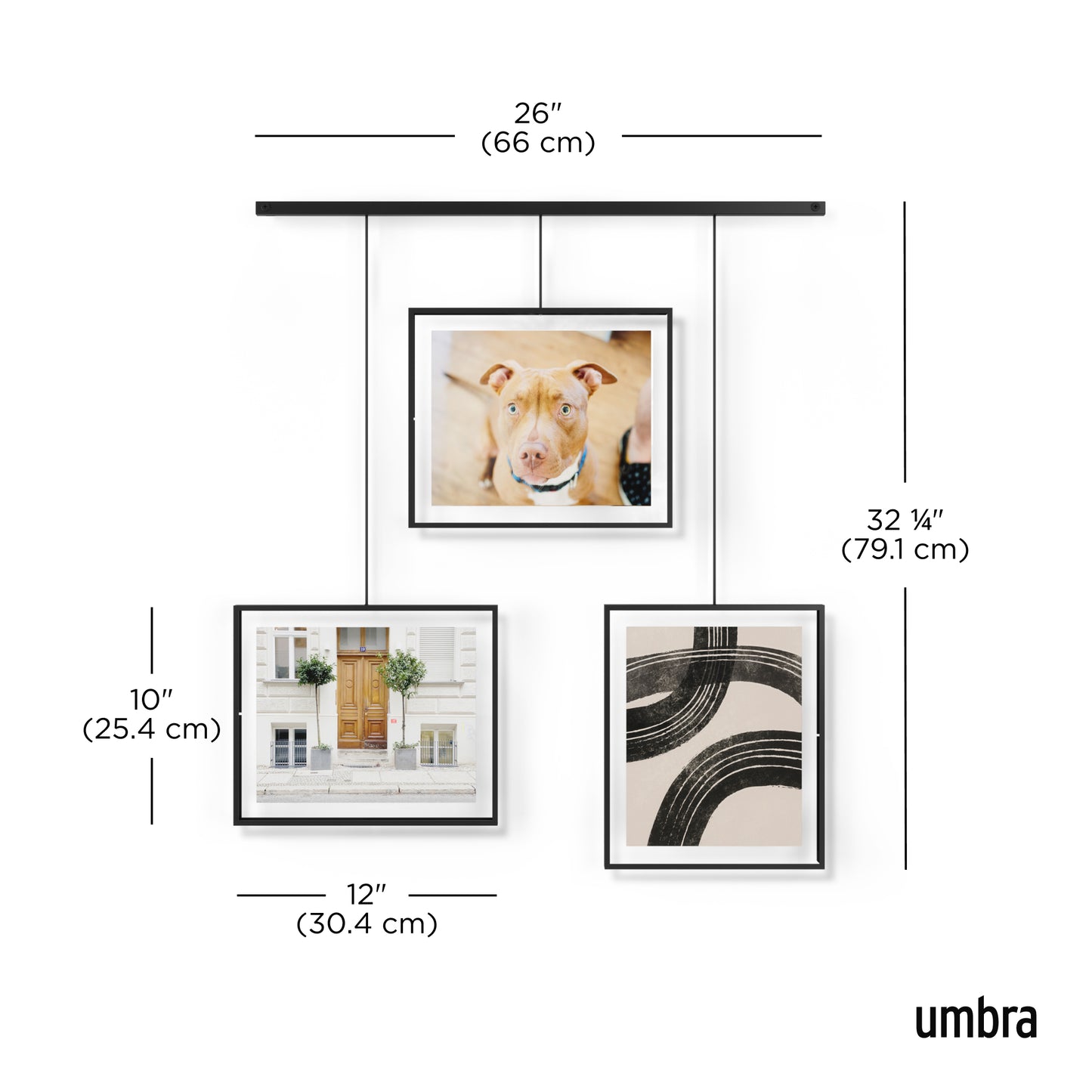 Exhibit Set of Three 8x10 Picture Frames