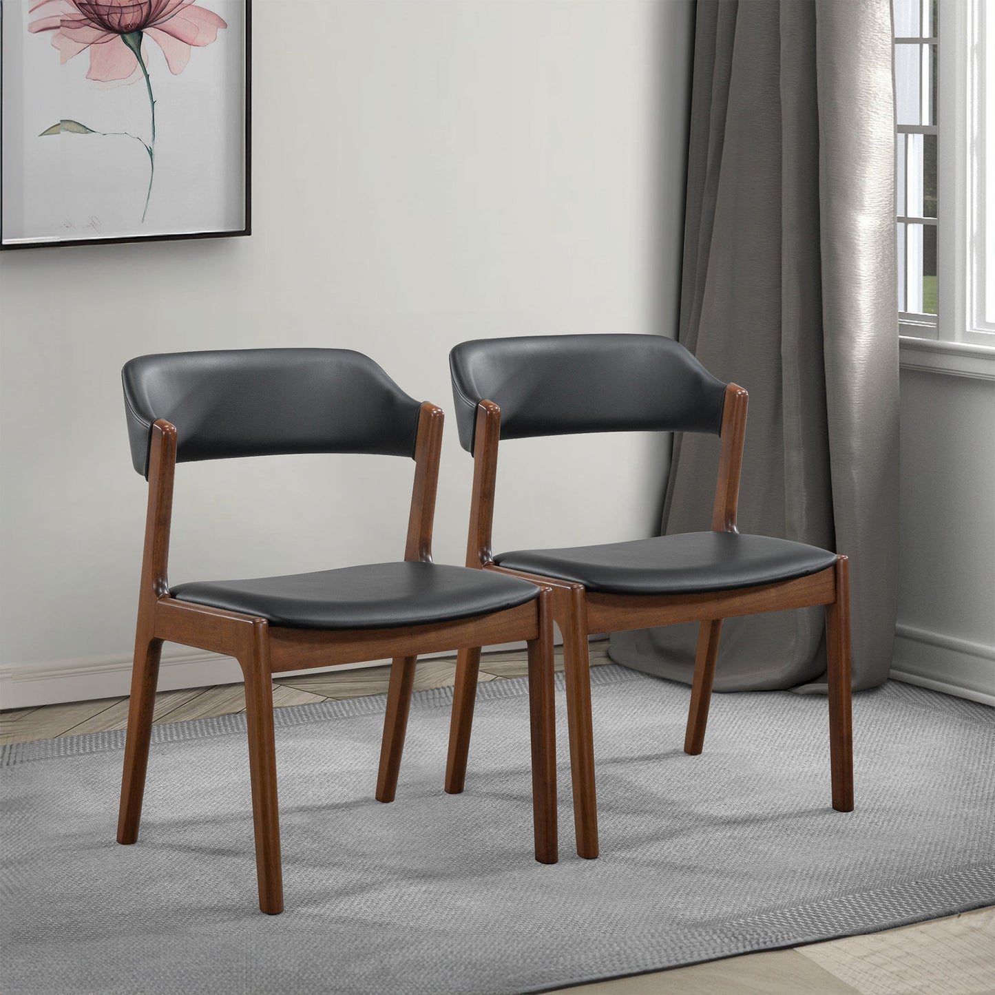 Enzo Black Leather Dining Chairs