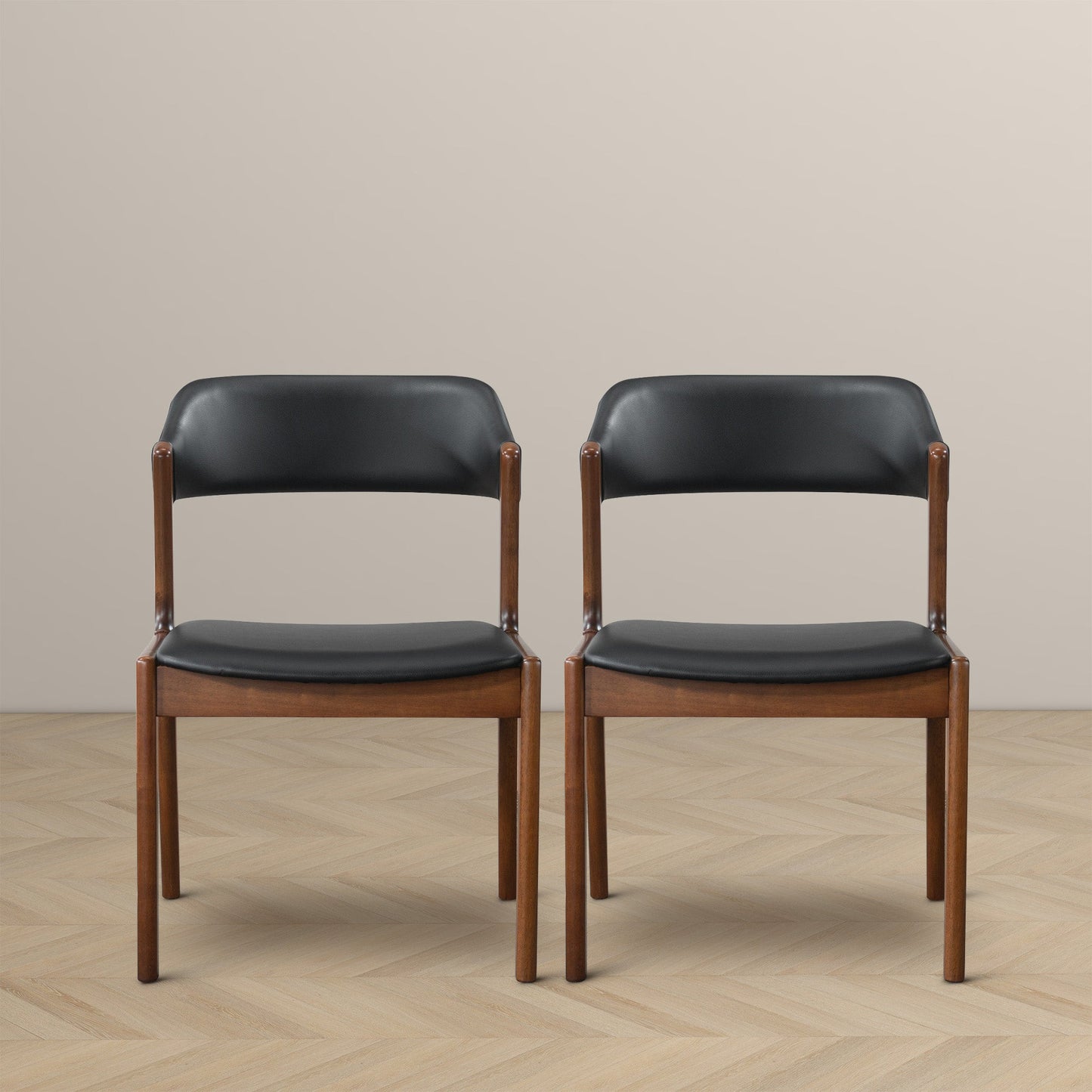 Enzo Black Leather Dining Chairs