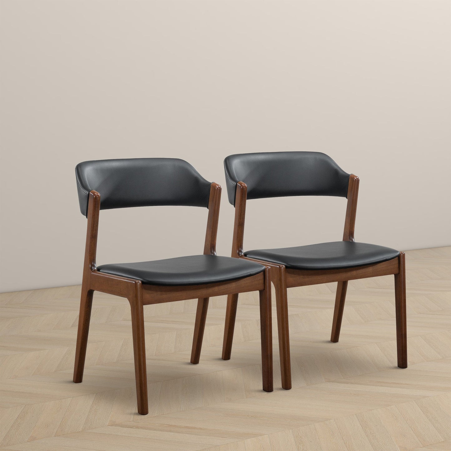 Enzo Black Leather Dining Chairs