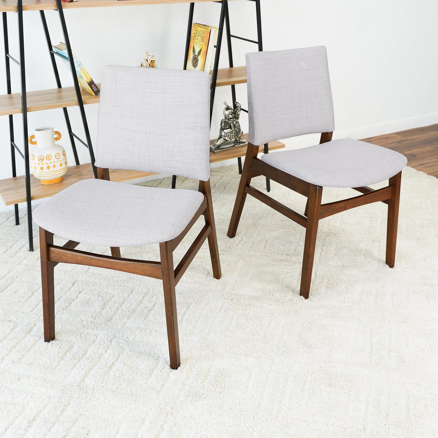 Gusto Fabric Dining Chairs In Light Gray