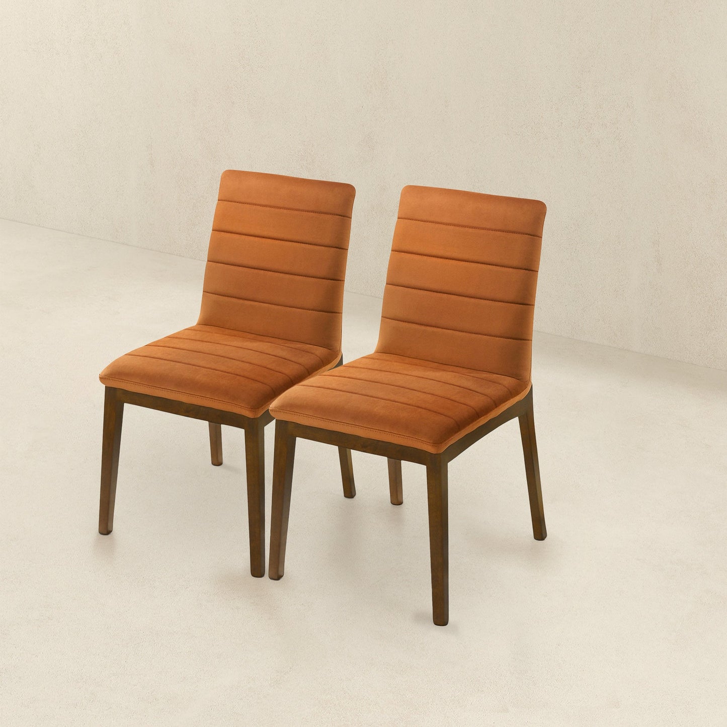 Ines Burnt Orange Velvet Dining Chairs