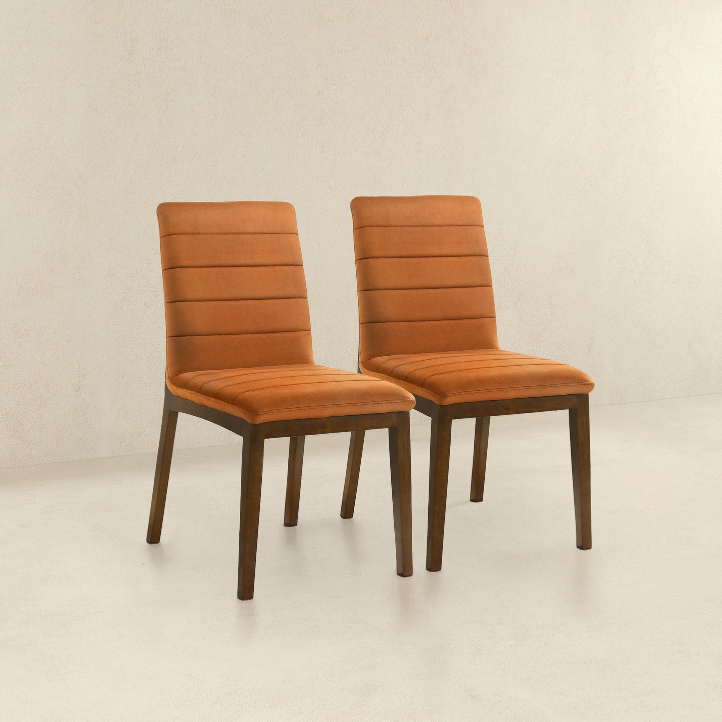 Ines Burnt Orange Velvet Dining Chairs