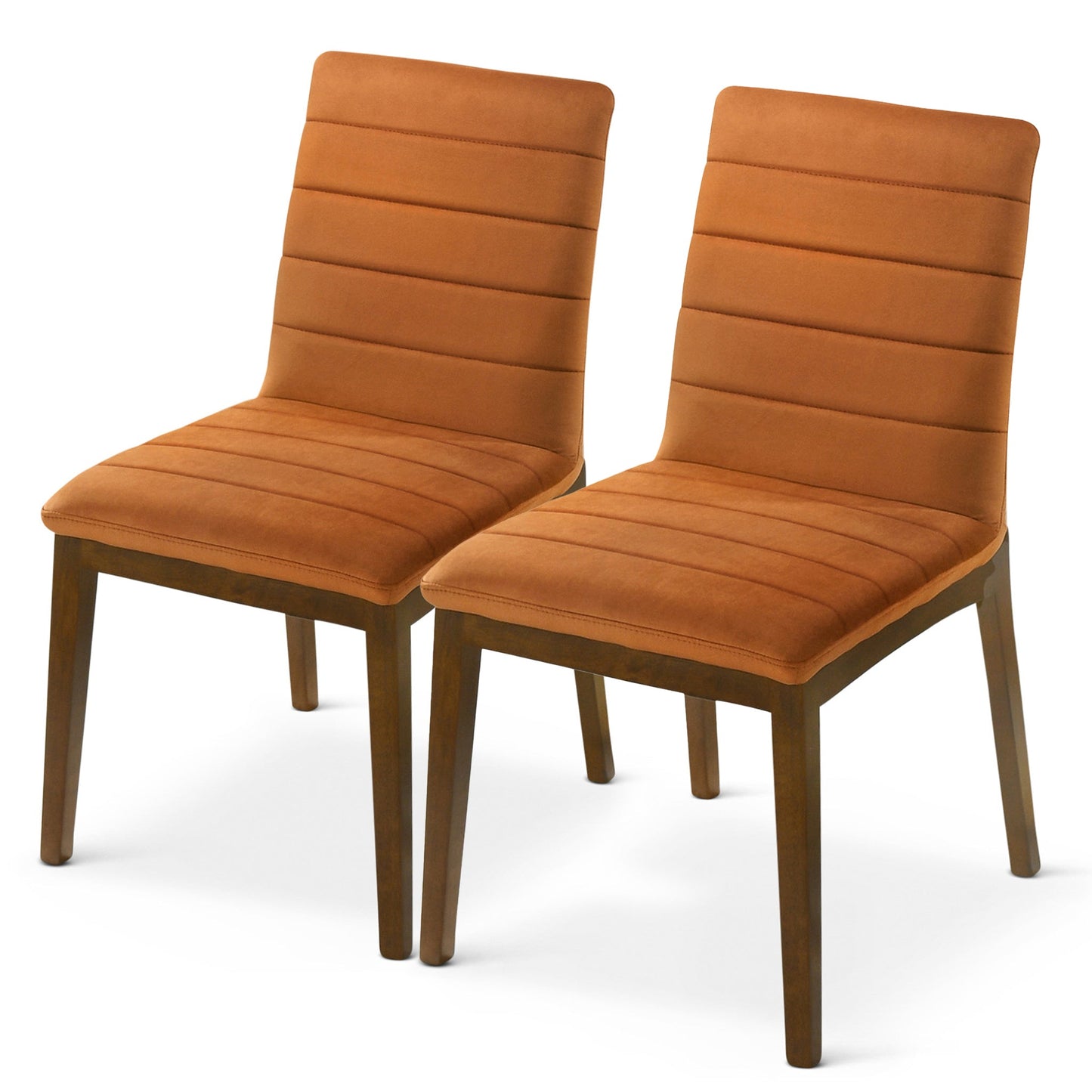 Ines Burnt Orange Velvet Dining Chairs