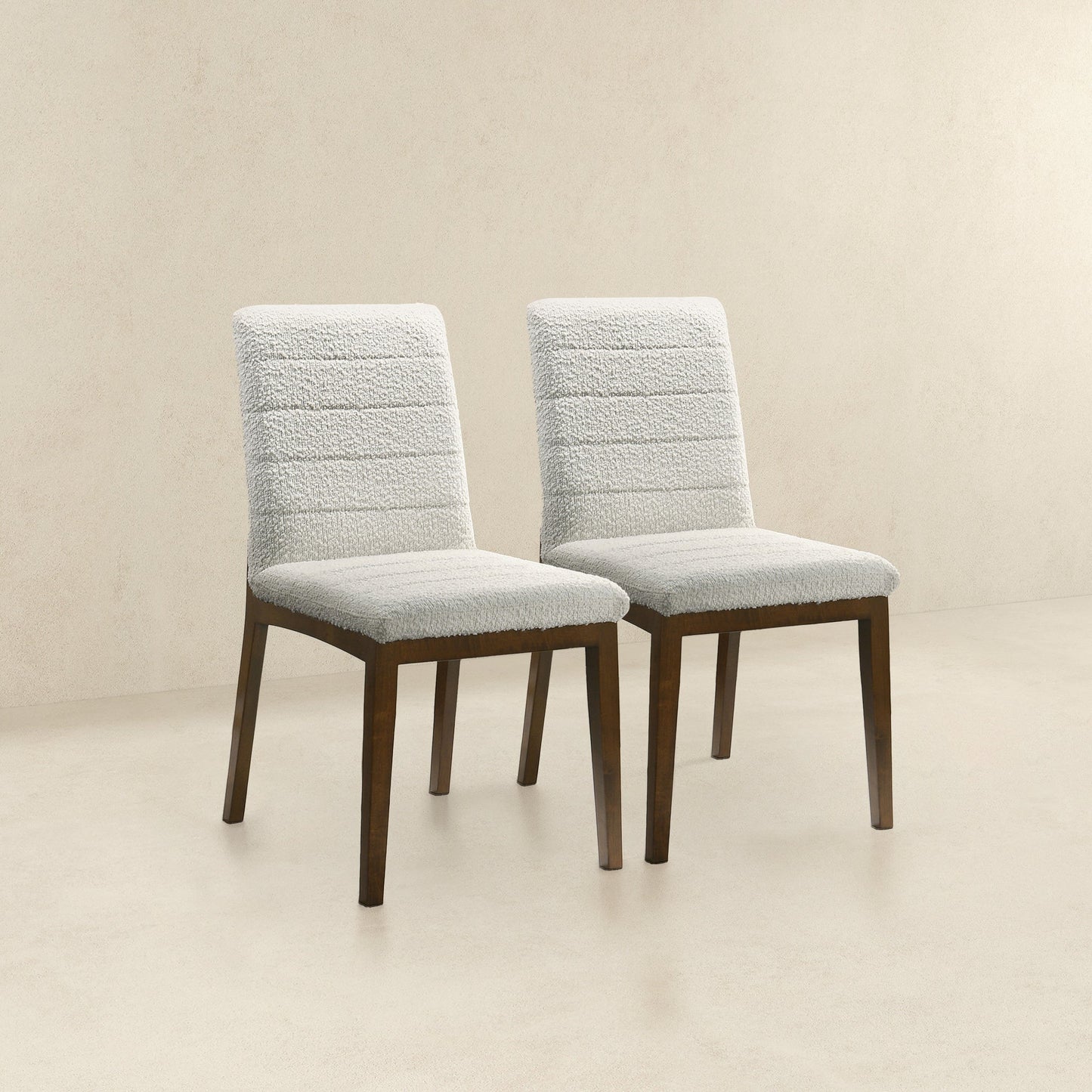 Ines White Boucle Dining Chairs