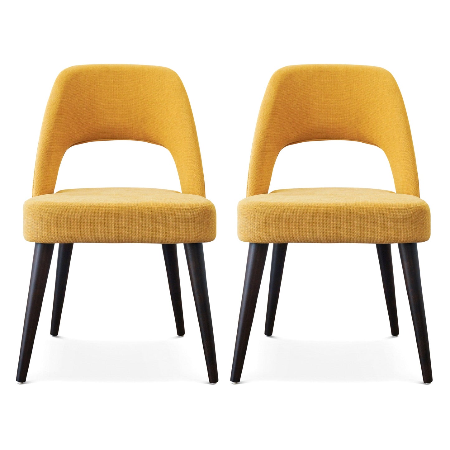 Juliana Mid Century Modern Yellow Fabric Dining Chairs