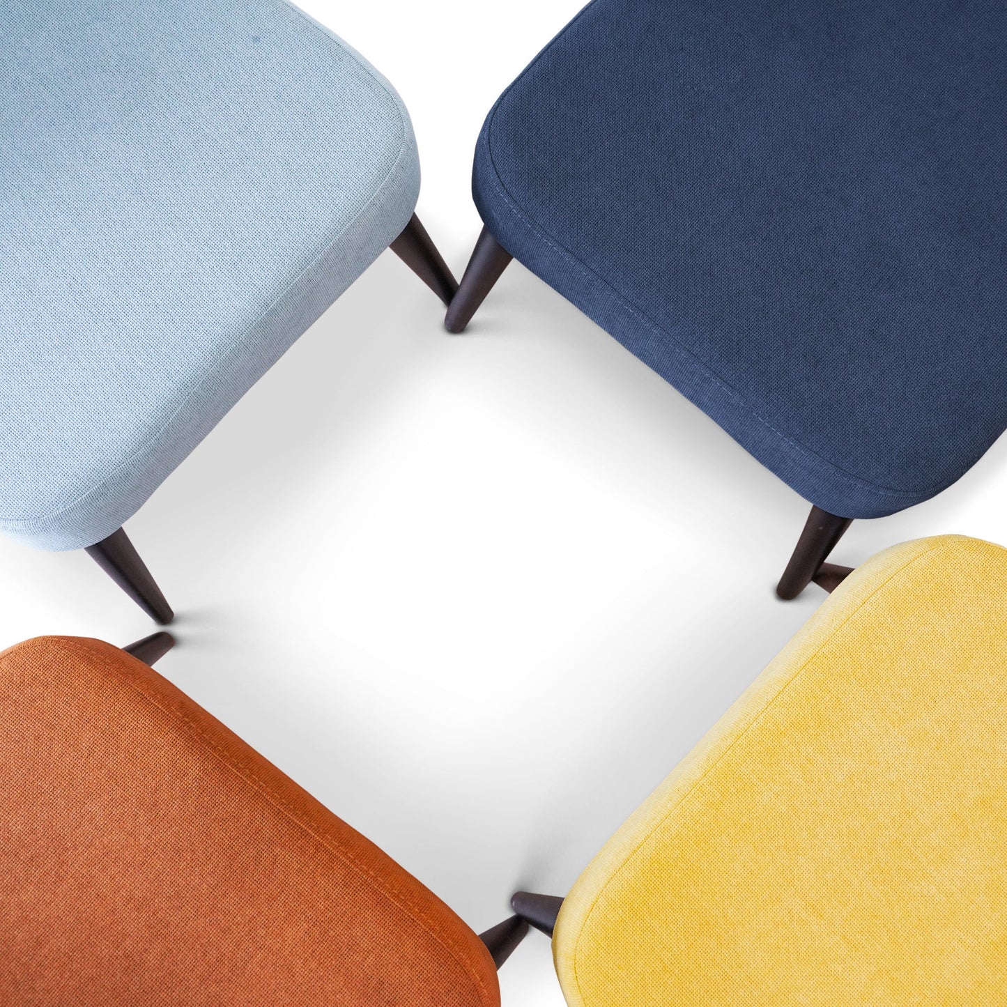 Juliana Mid Century Modern Yellow Fabric Dining Chairs