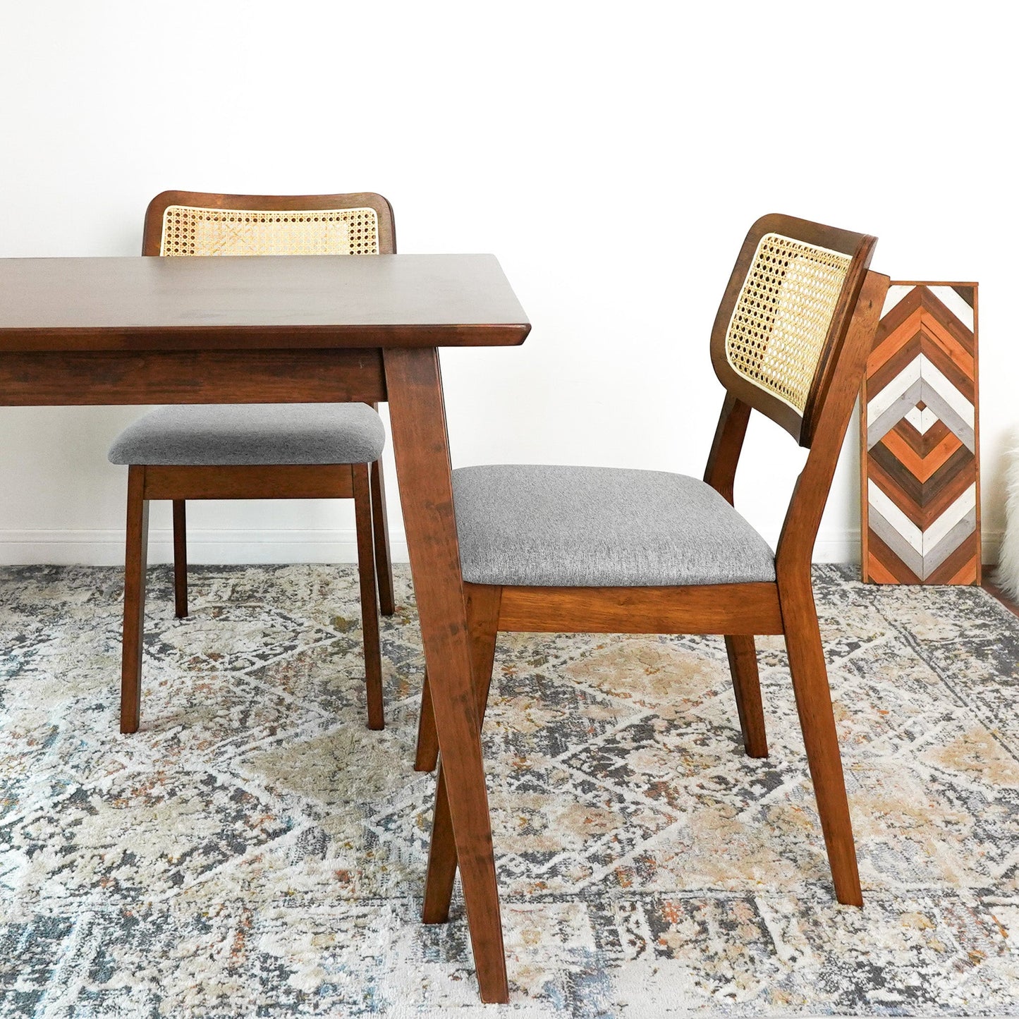 Kaden Dark Gray Linen Dining Chairs