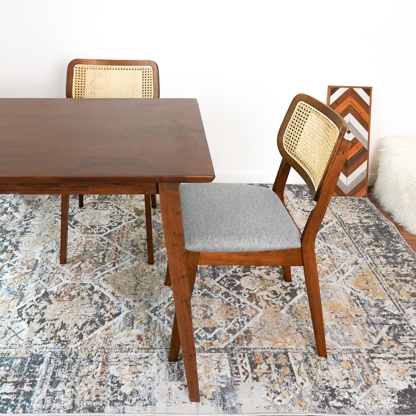 Kaden Dark Gray Linen Dining Chairs