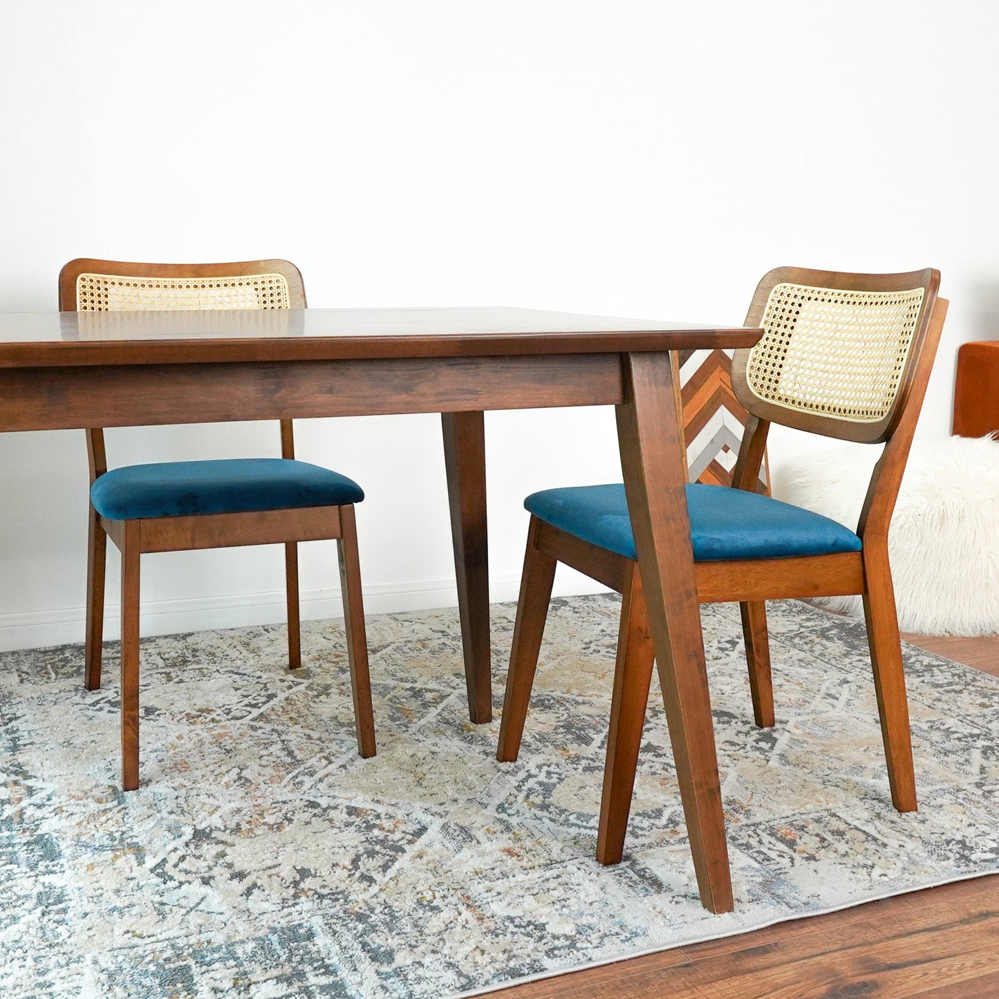 Kaden Navy Blue Velvet Dining Chairs