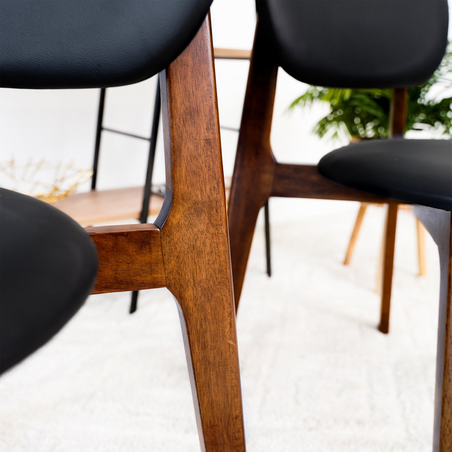 Kelsey Black Leather Dining Chairs