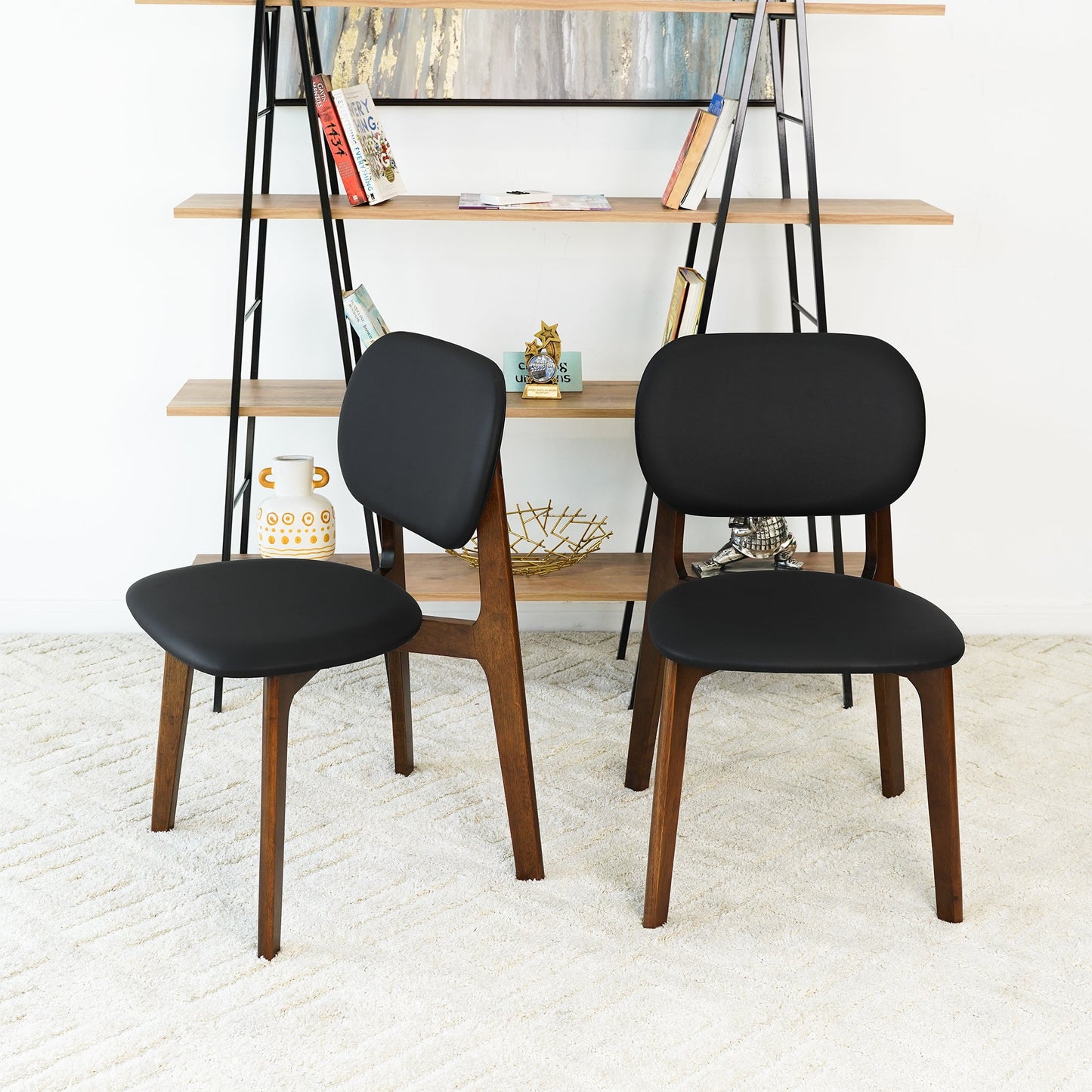 Kelsey Black Leather Dining Chairs