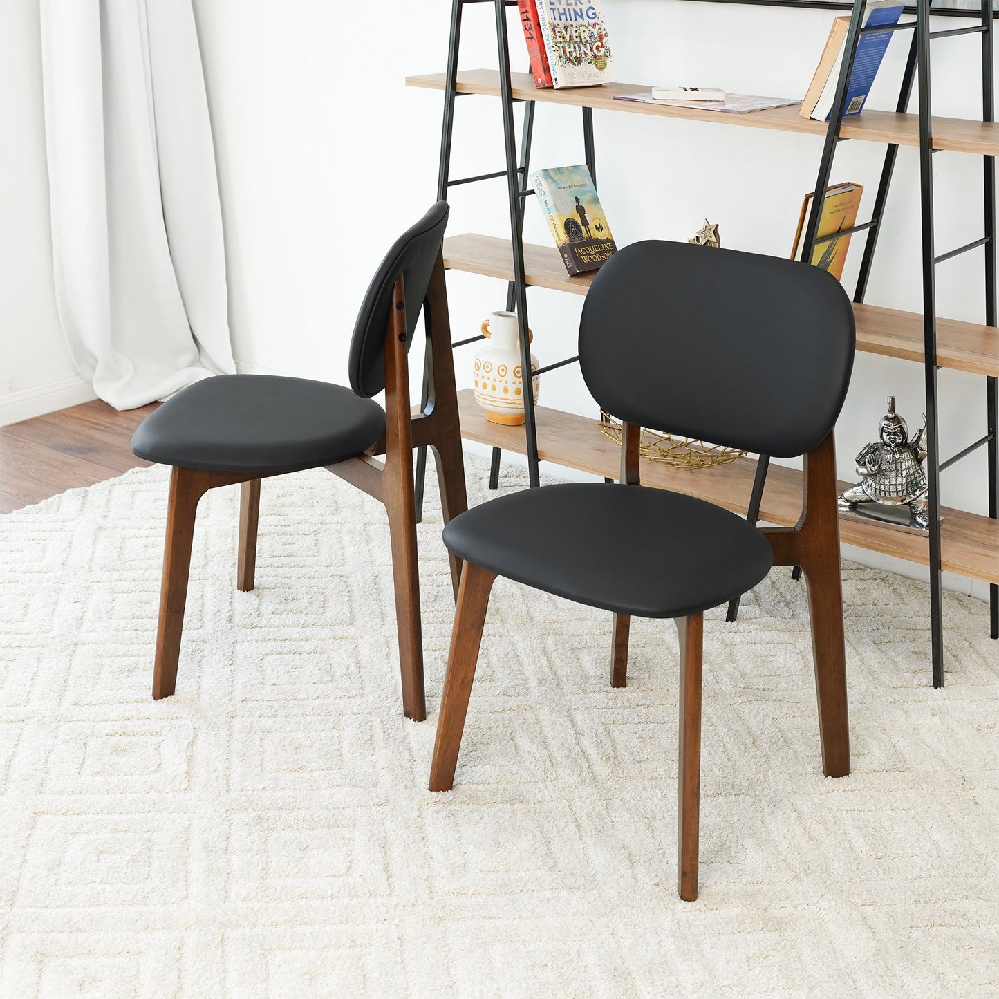 Kelsey Black Leather Dining Chairs