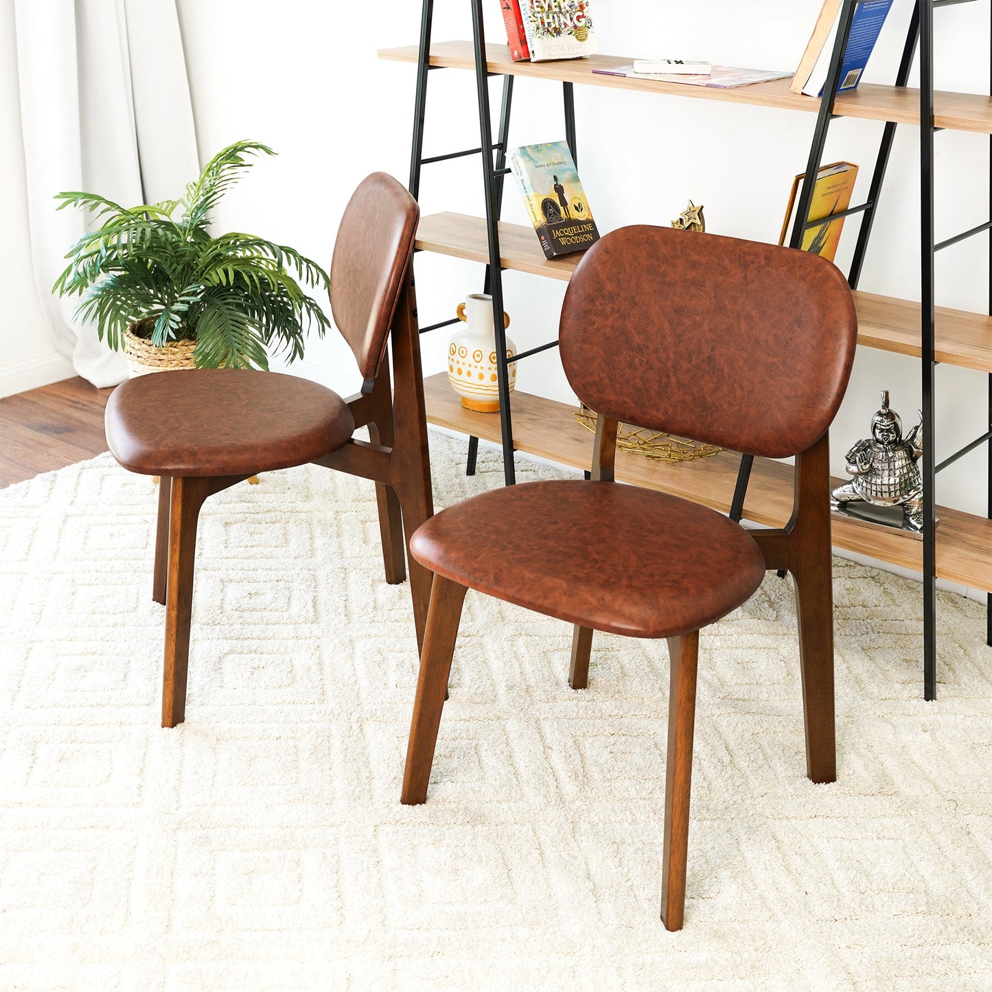 Kelsey Brown Leather Dining Chairs