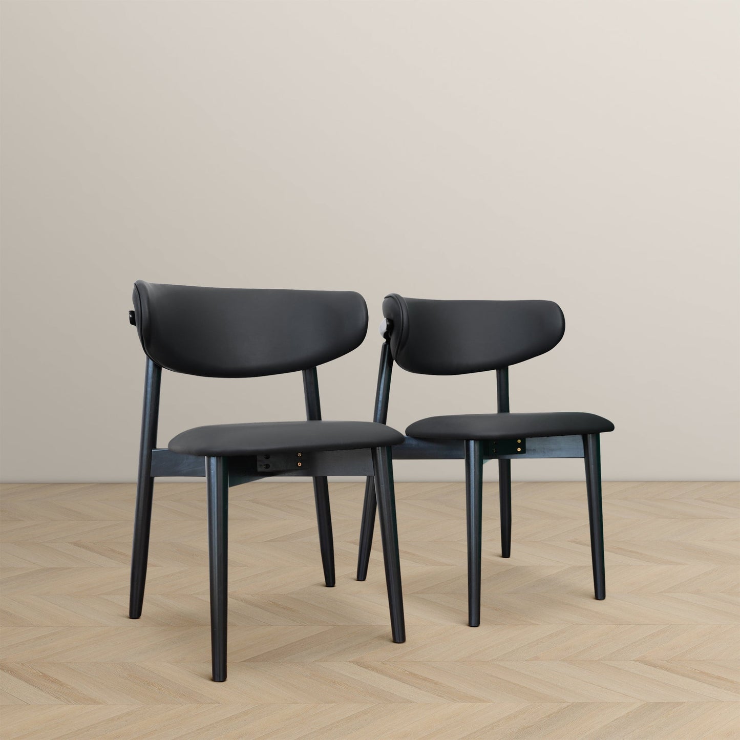 Korbin Black Vegan Leather Dining Chairs