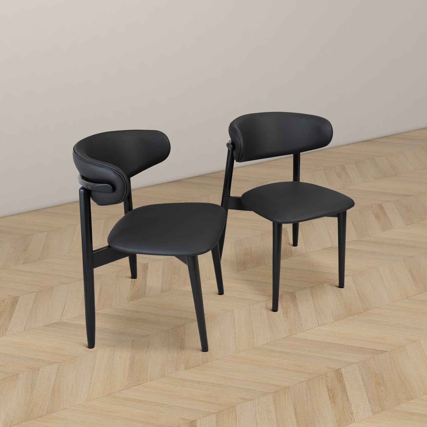 Korbin Black Vegan Leather Dining Chairs