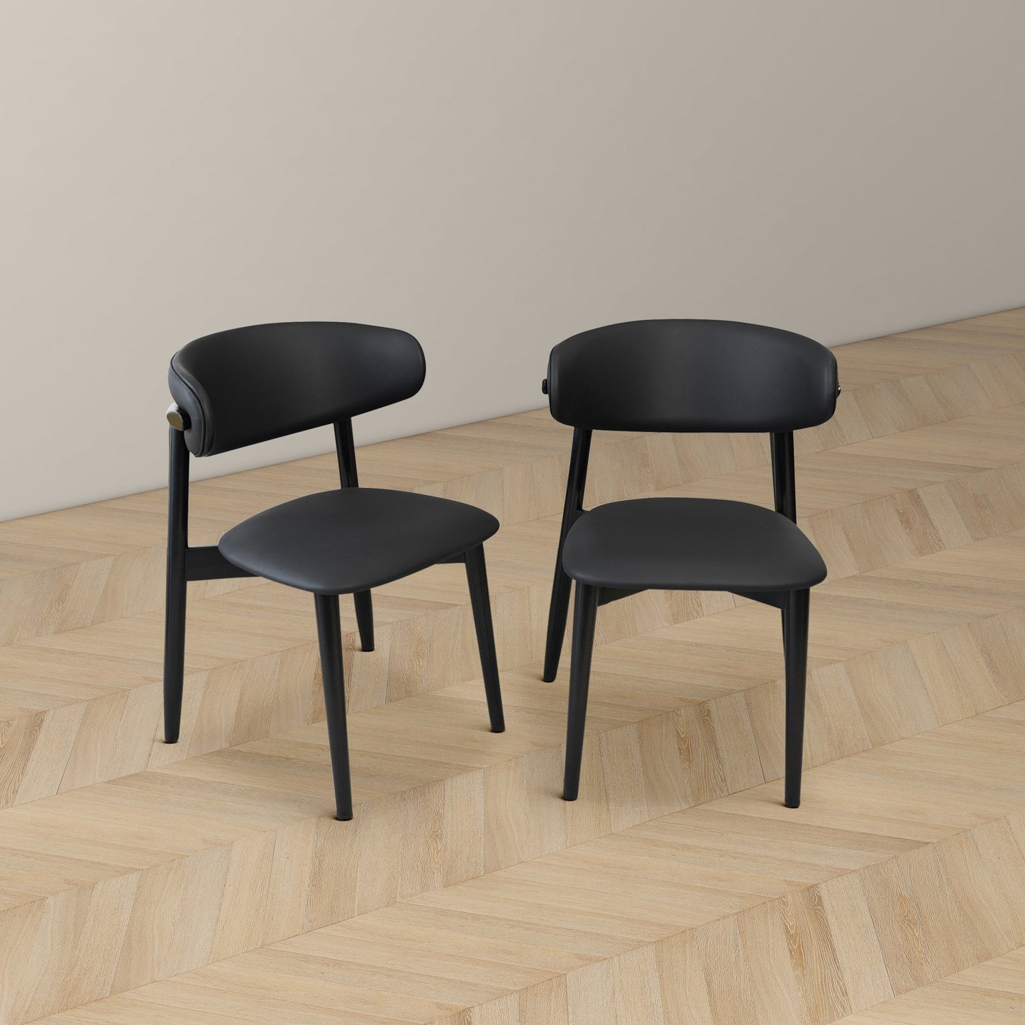 Korbin Black Vegan Leather Dining Chairs