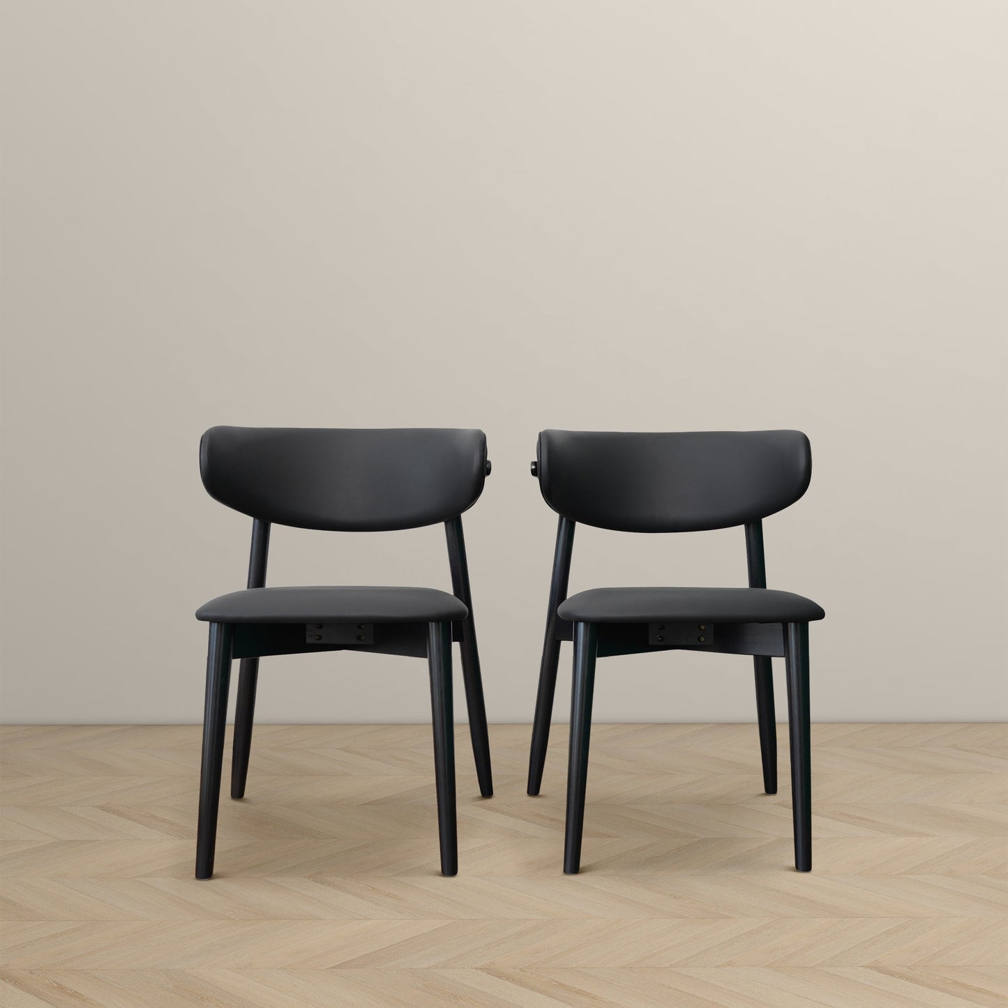 Korbin Black Vegan Leather Dining Chairs